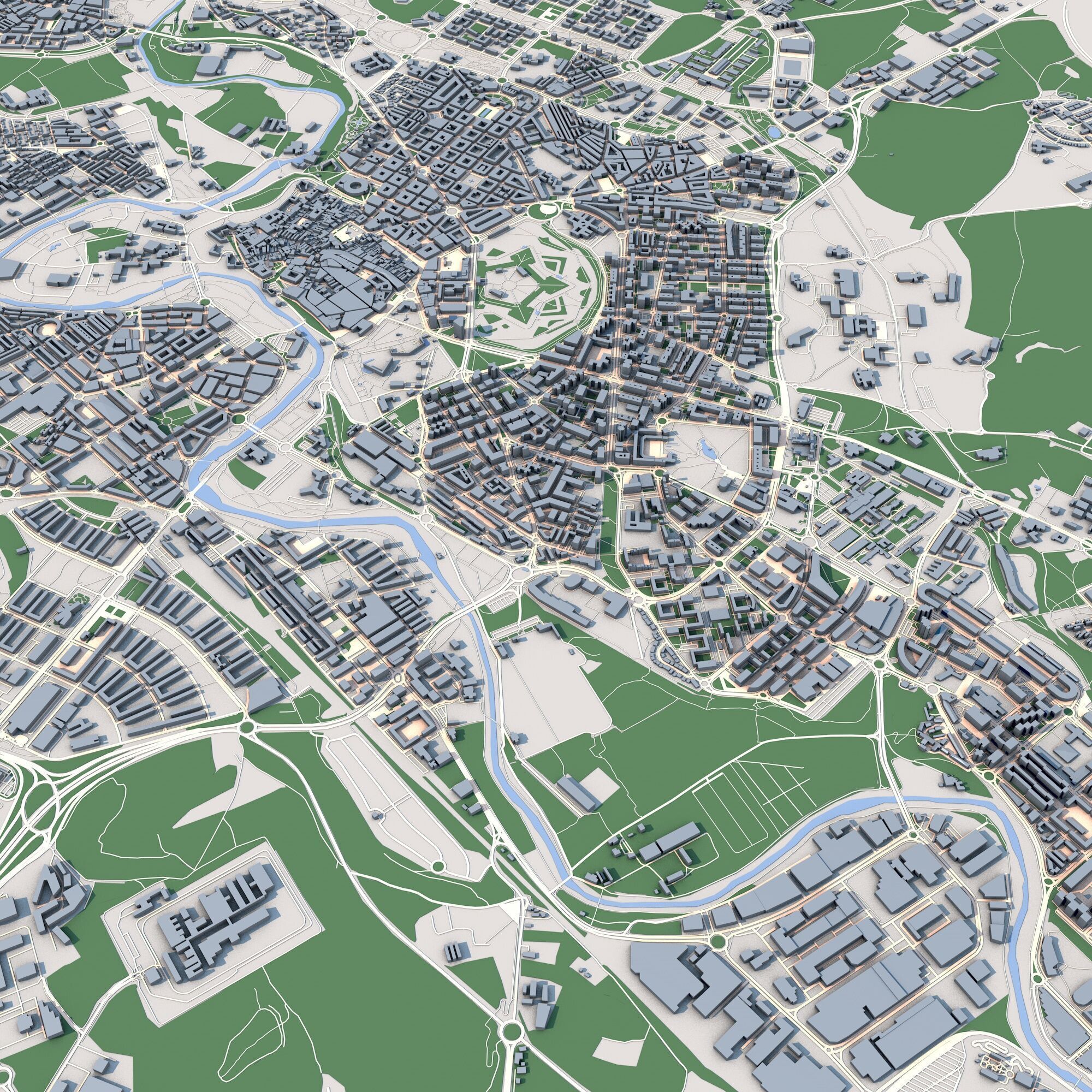 Pamplona City Spain 3D model_8