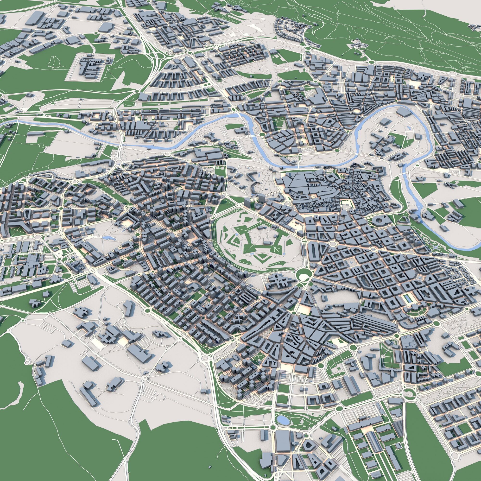 Pamplona City Spain 3D model_4