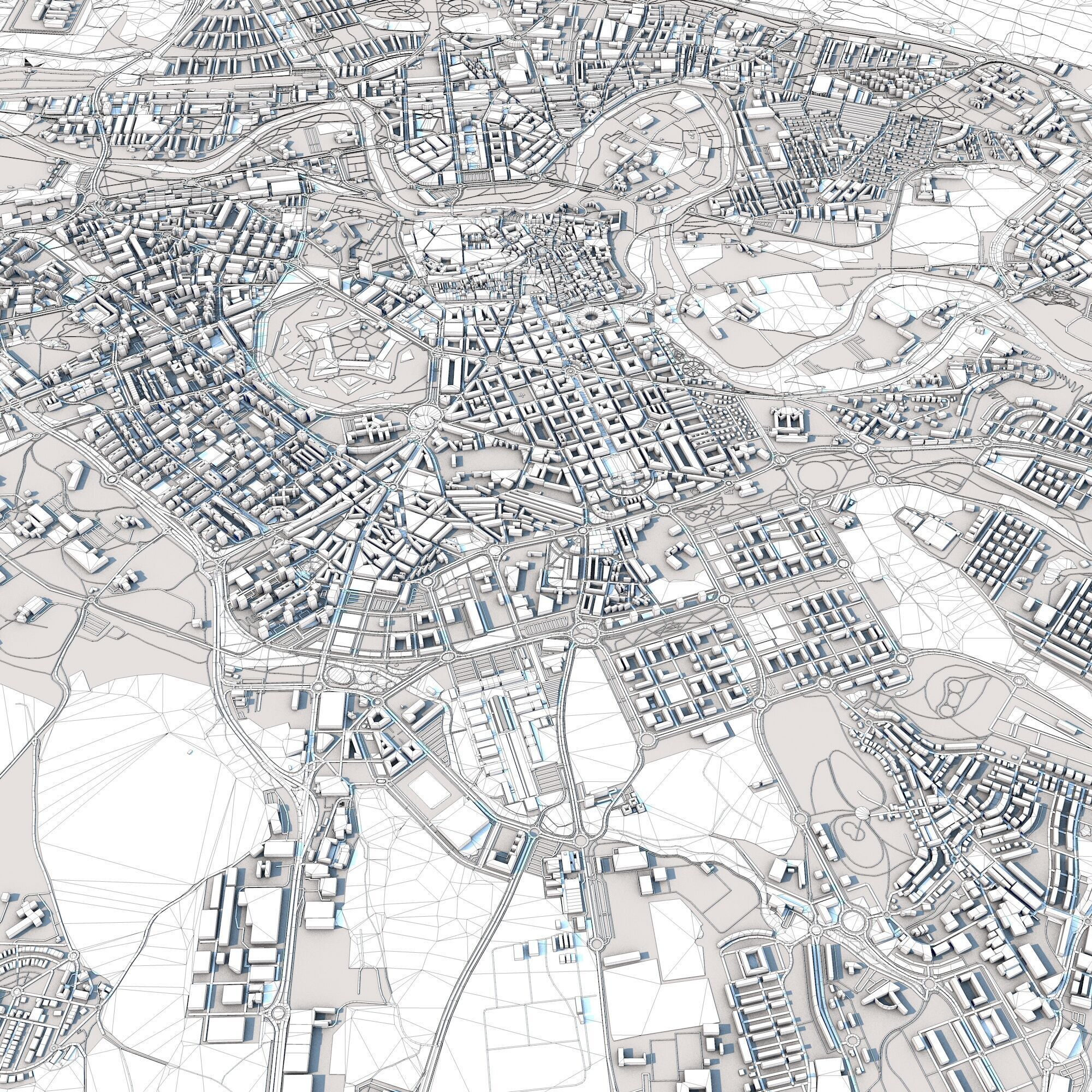 Pamplona City Spain 3D model_9