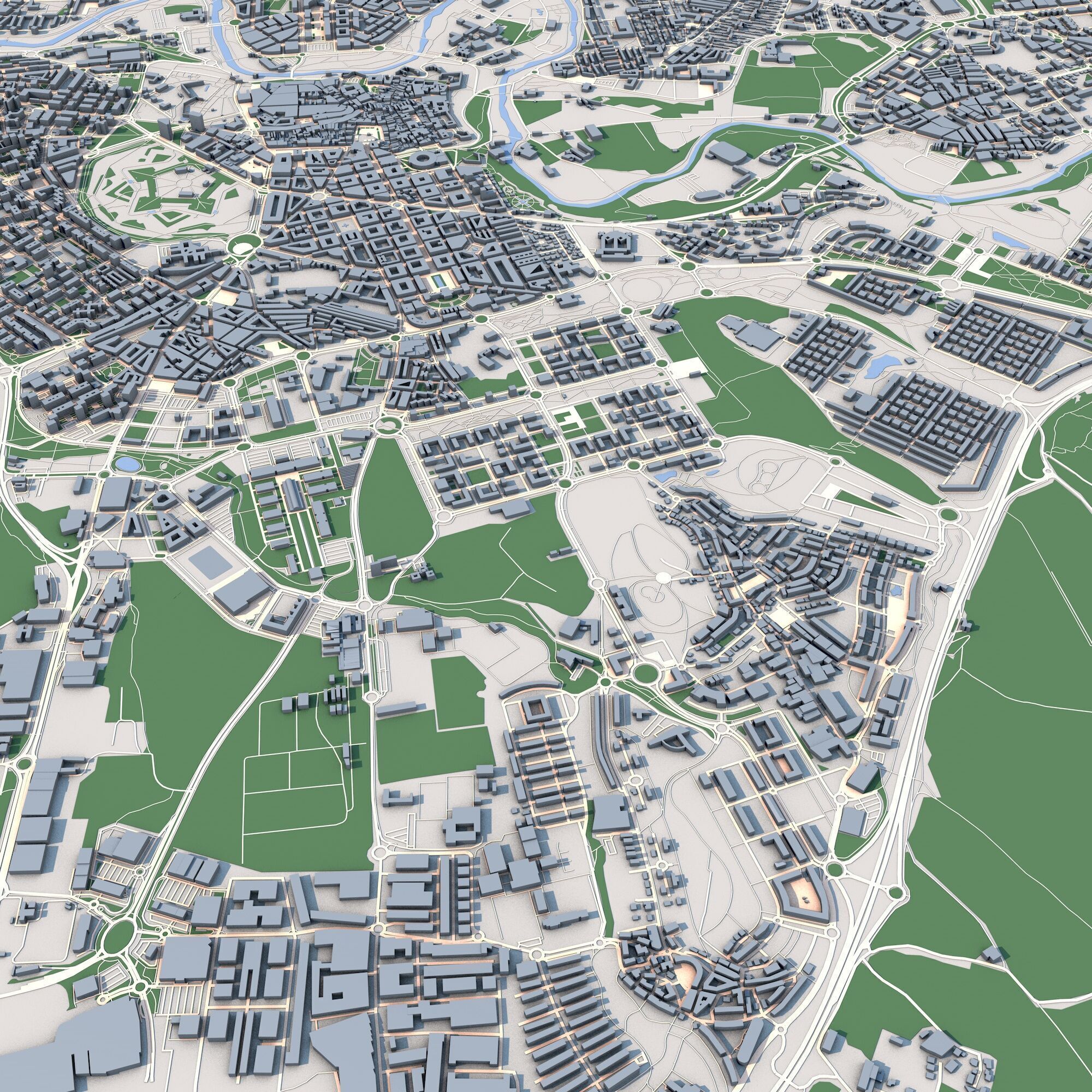 Pamplona City Spain 3D model_3