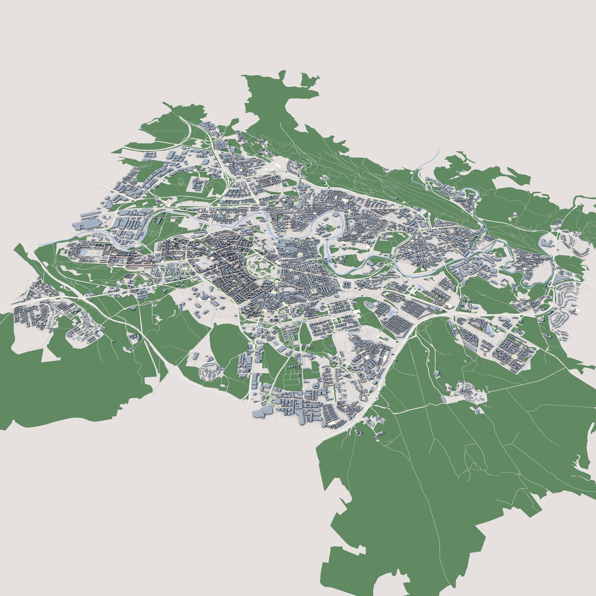 Pamplona City Spain 3D model_1
