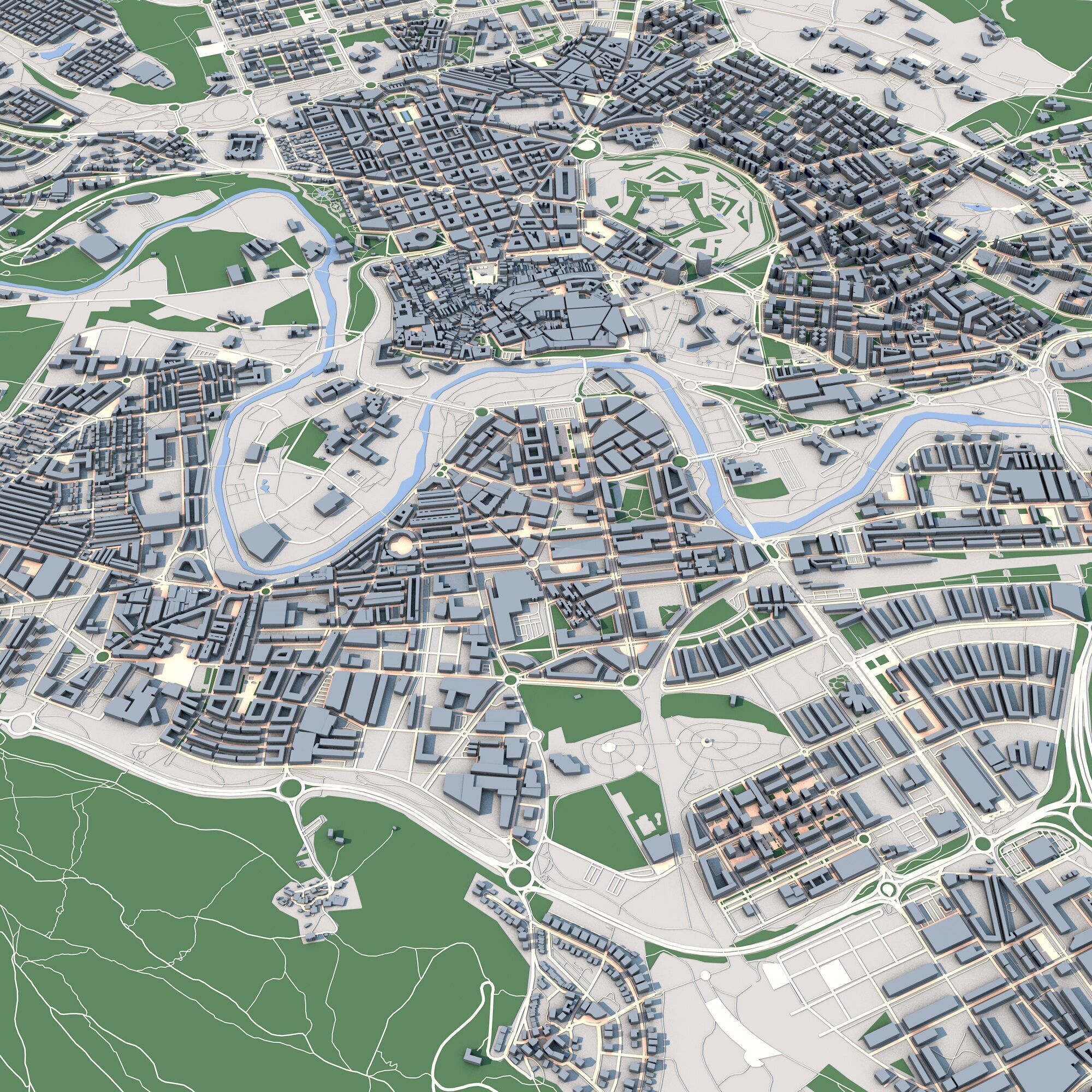 Pamplona City Spain 3D model_7