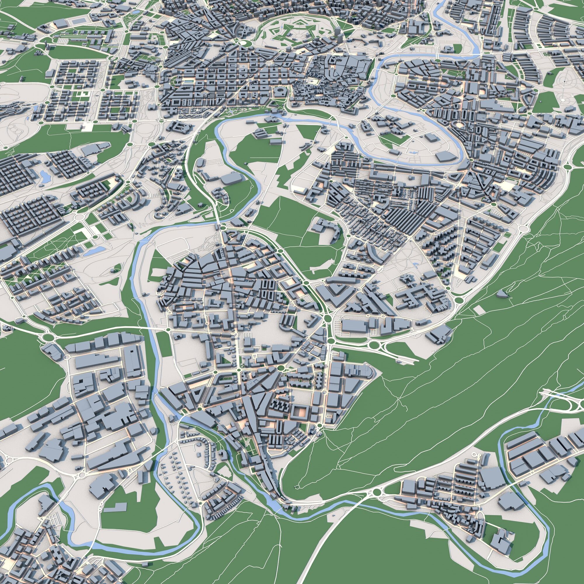 Pamplona City Spain 3D model_6