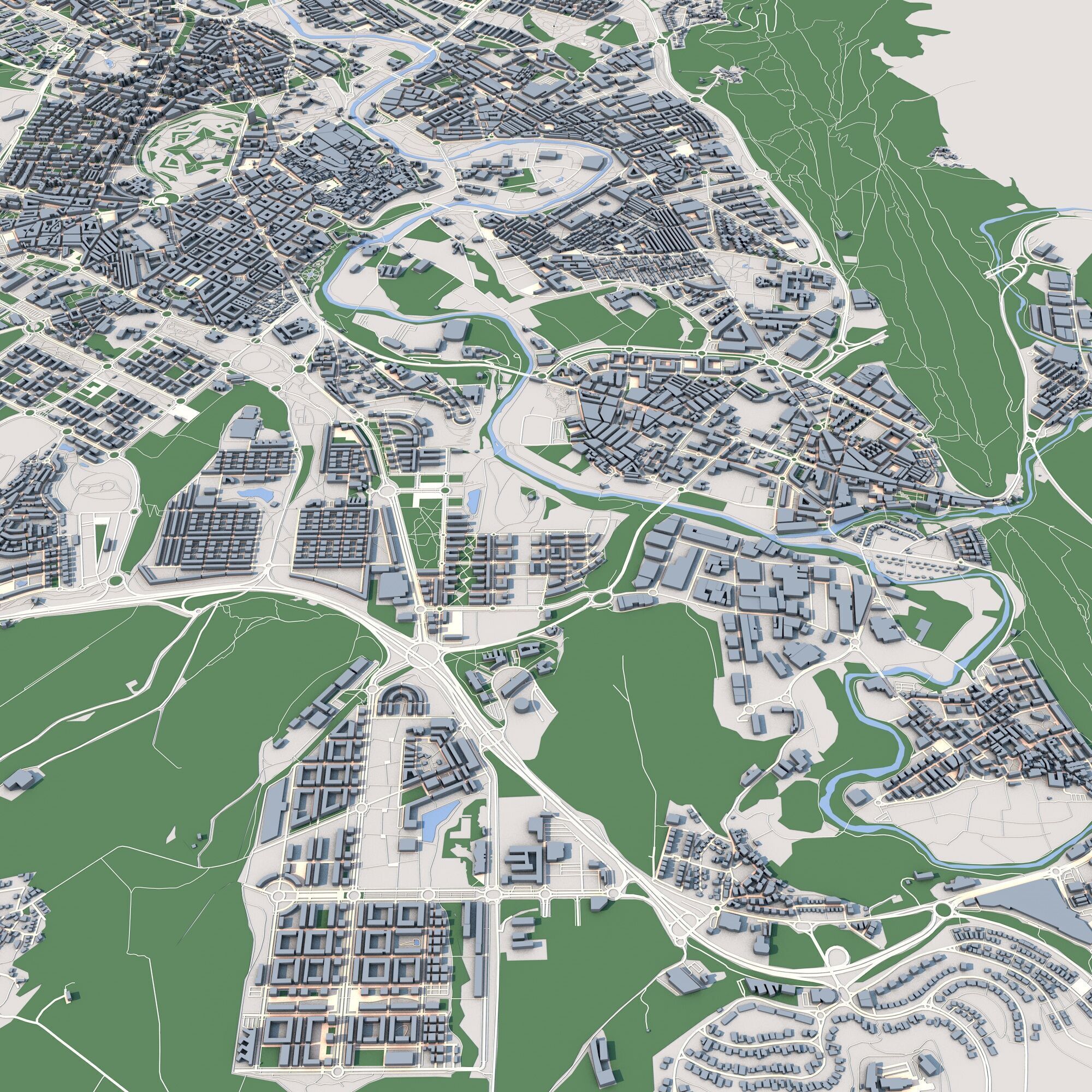 Pamplona City Spain 3D model_5