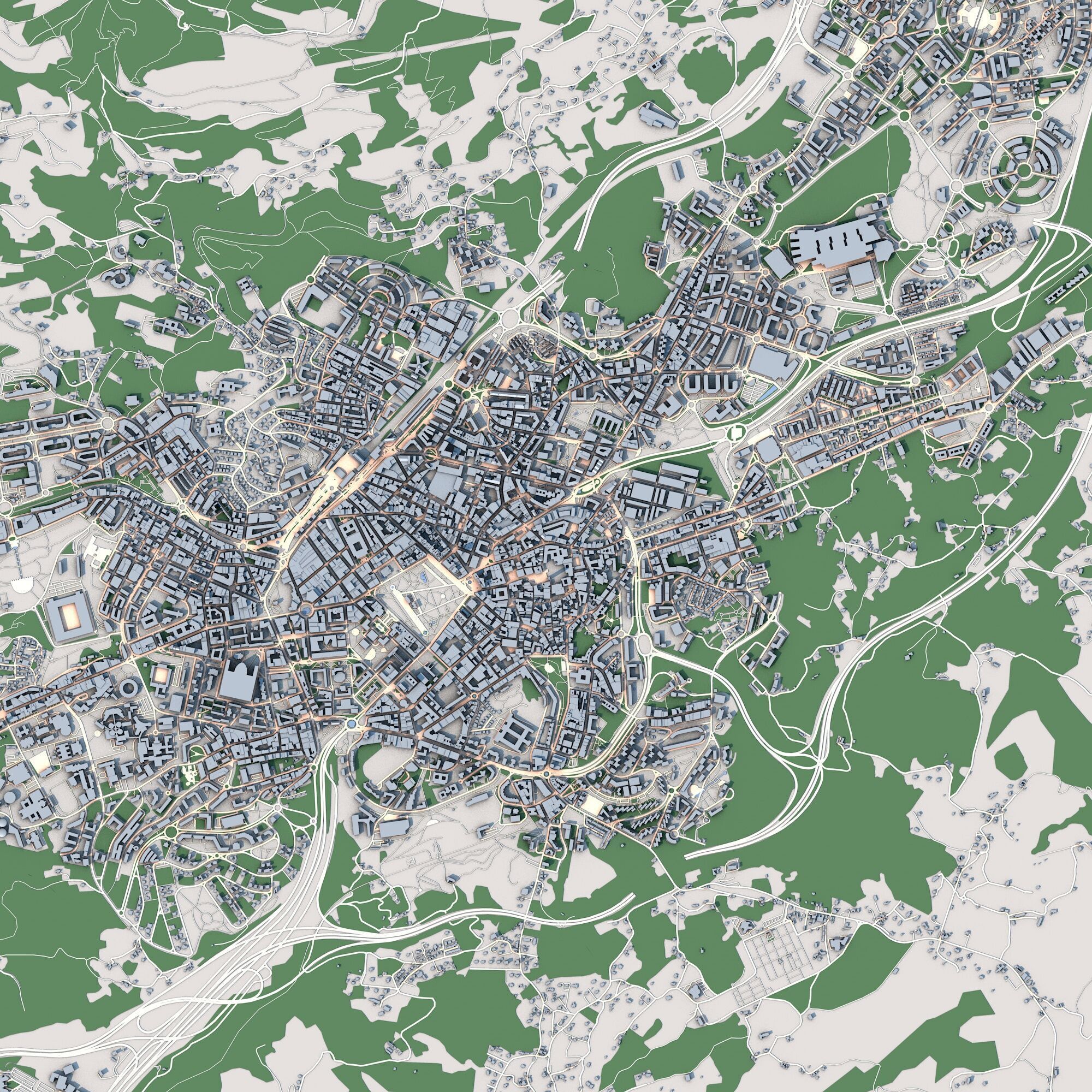 Oviedo City Spain 3D model_2
