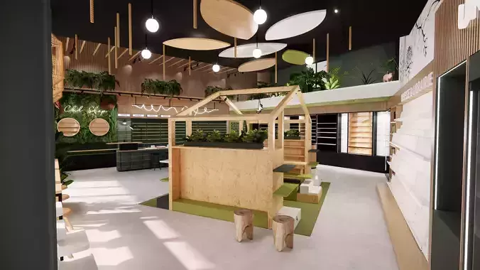  3D interior design shophouse using Sketchup and Enscape 3D print model