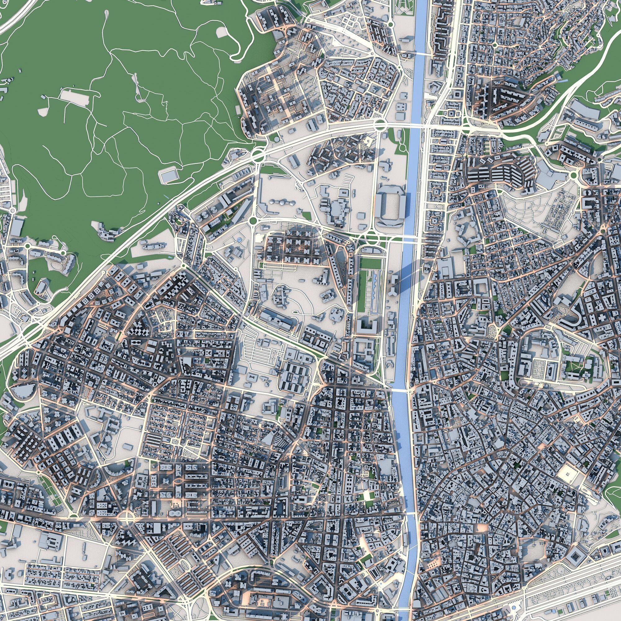 Malaga City Spain 3D model_2