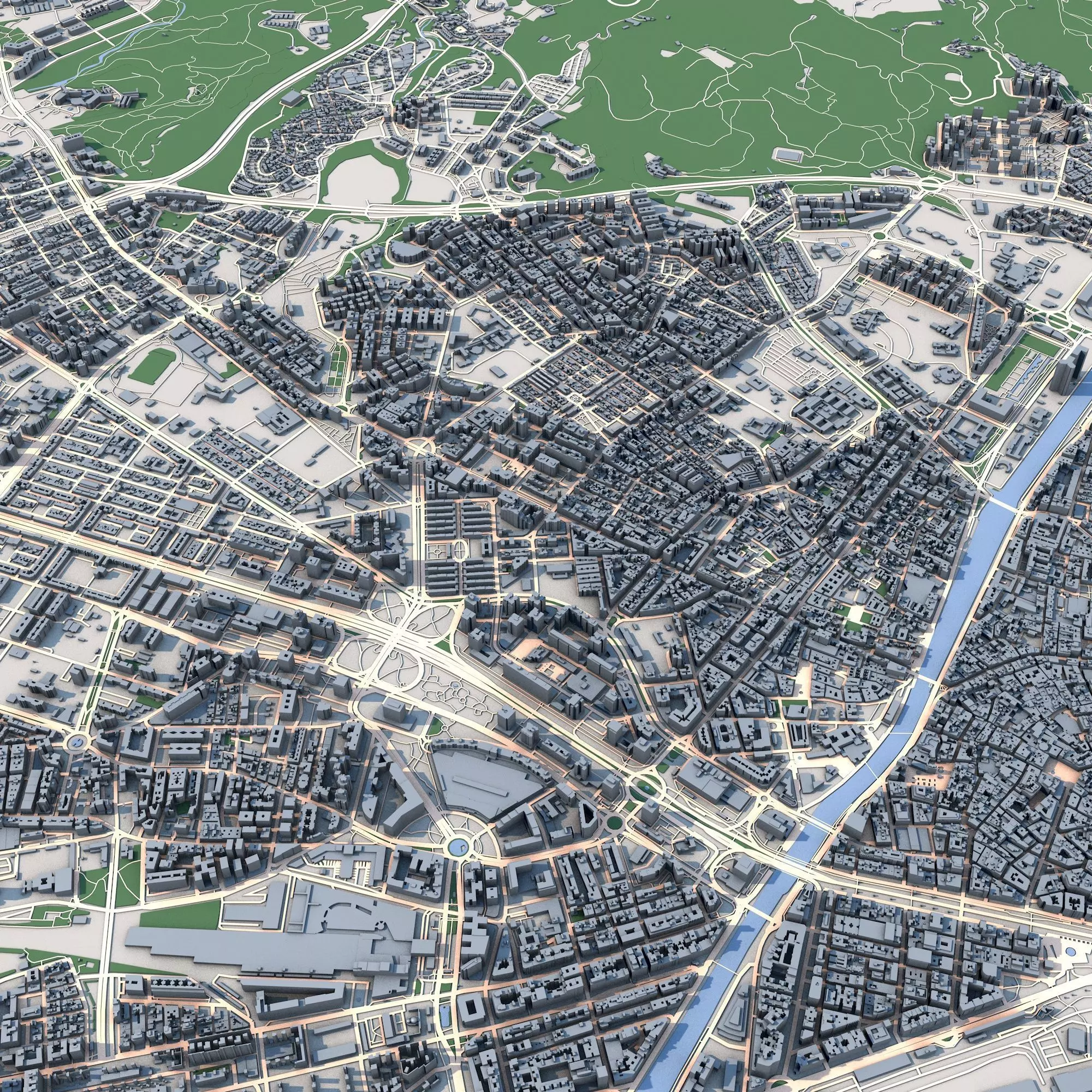 Malaga City Spain 3D model_0