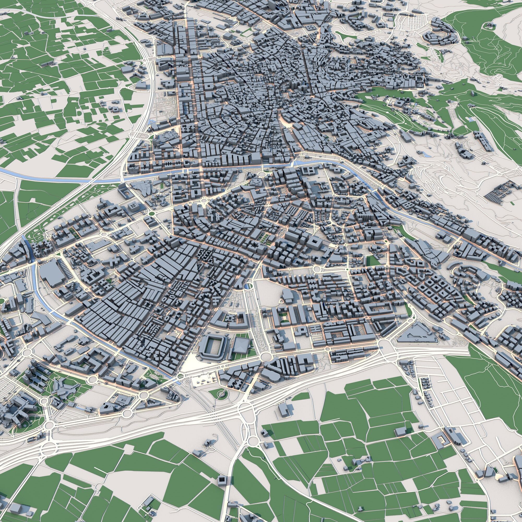 Granada City Spain 3D model_4