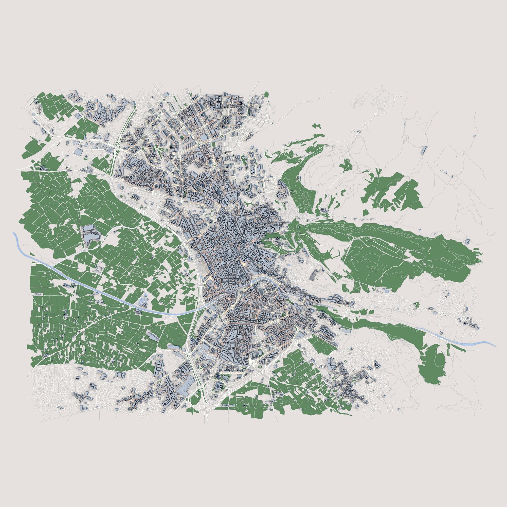 Granada City Spain 3D model_2