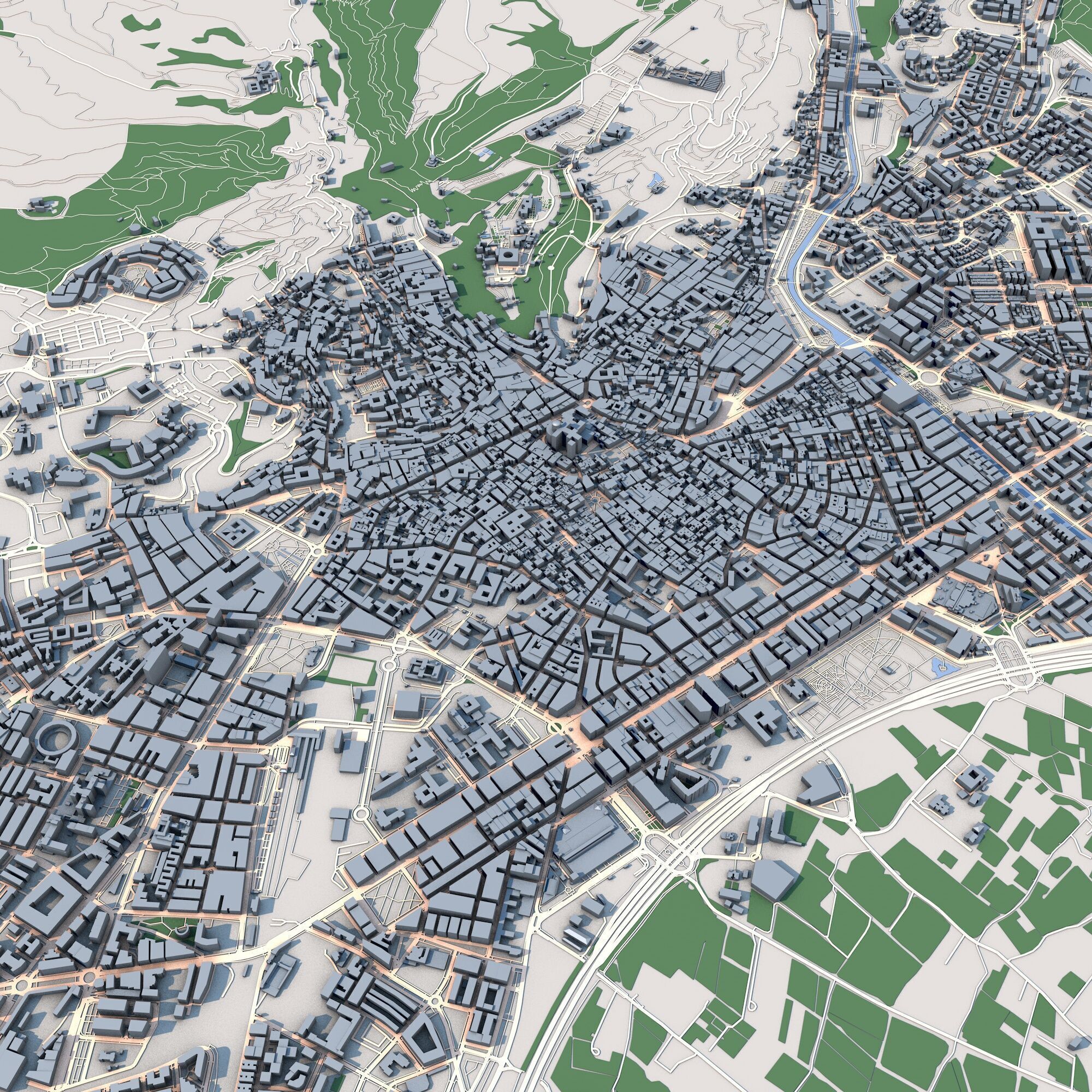 Granada City Spain 3D model_8