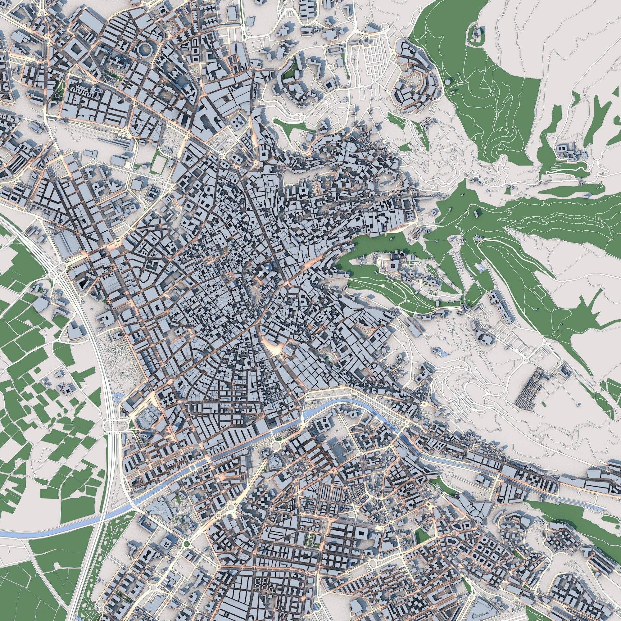 Granada City Spain 3D model_3