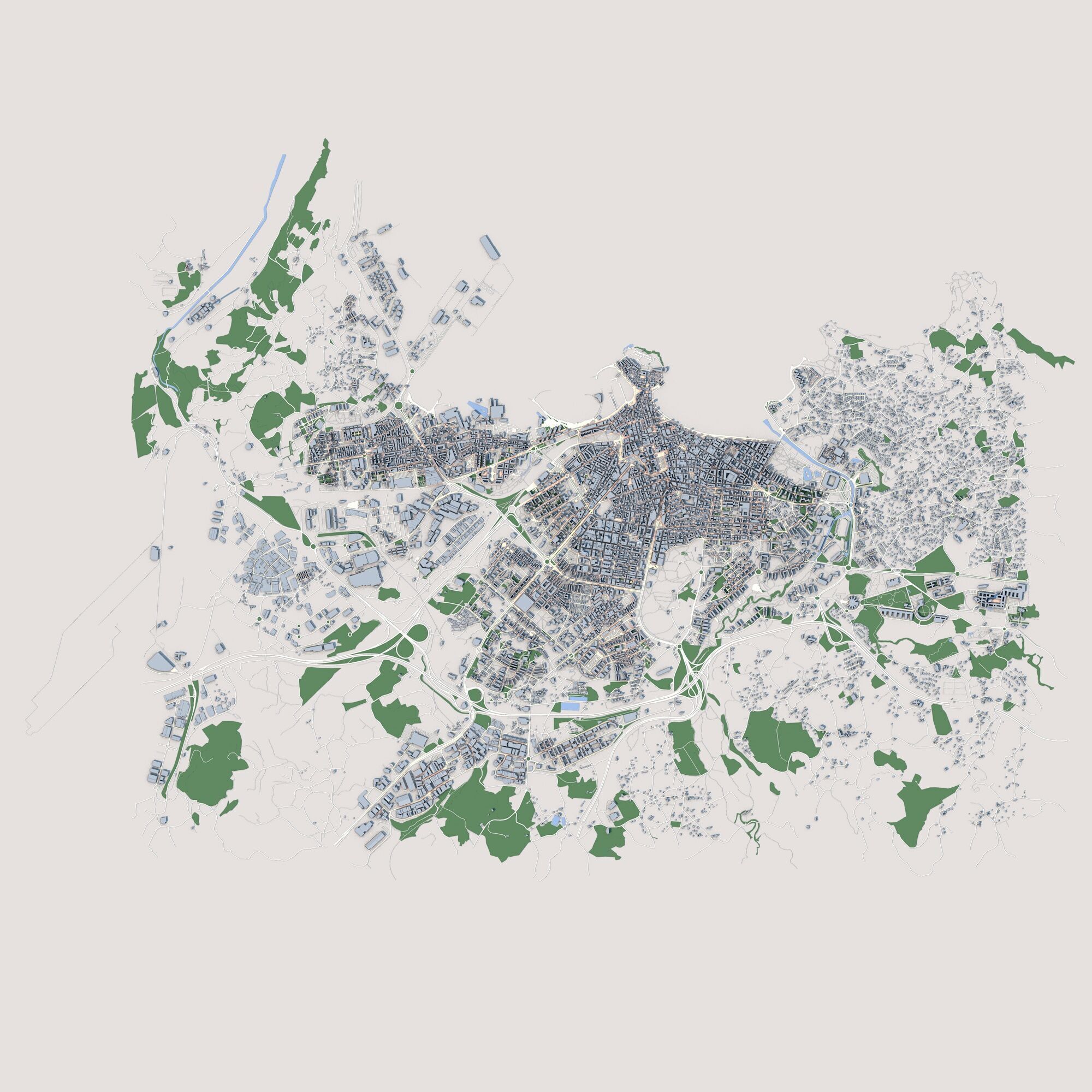 Gijon City Spain 3D model_2