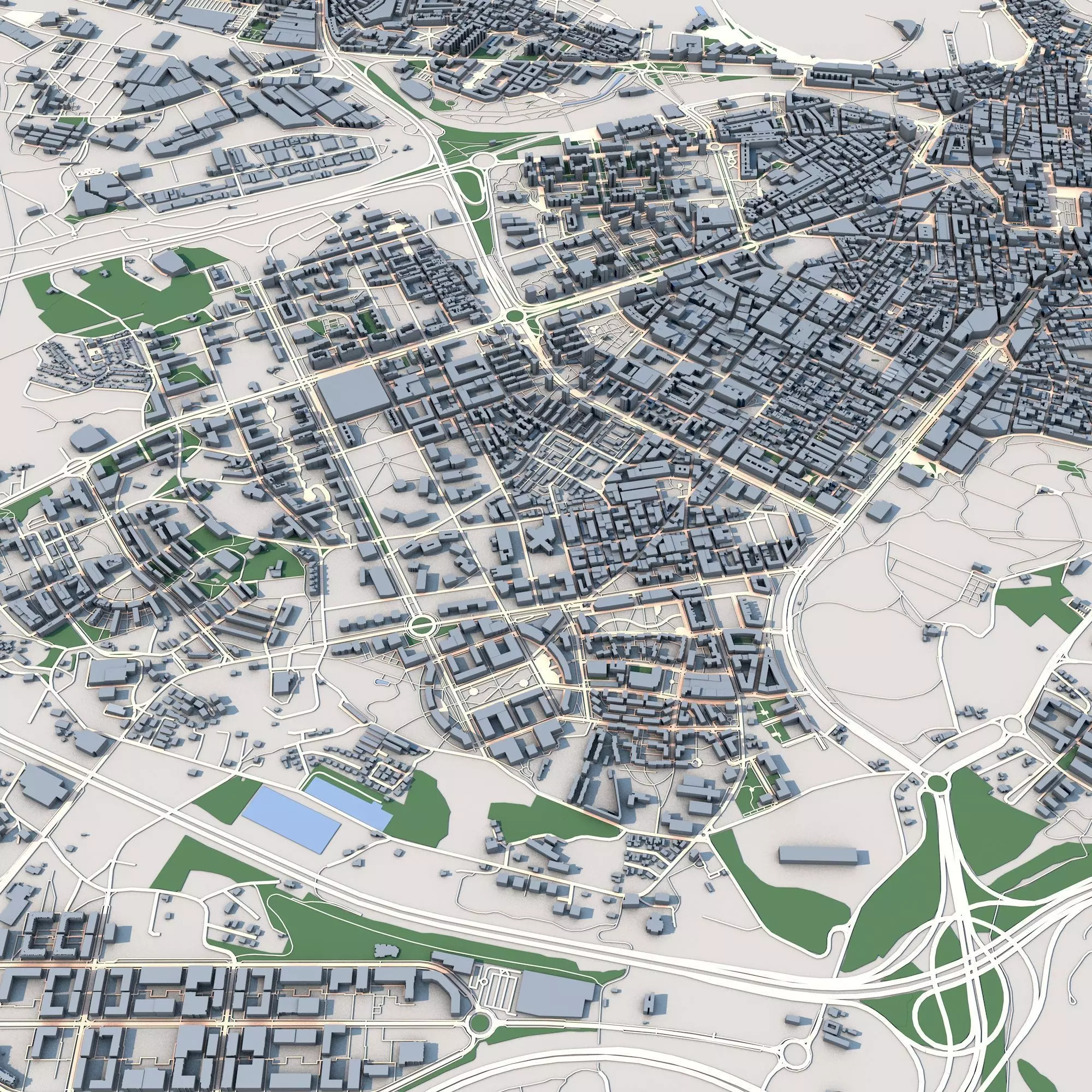 Gijon City Spain 3D model_0