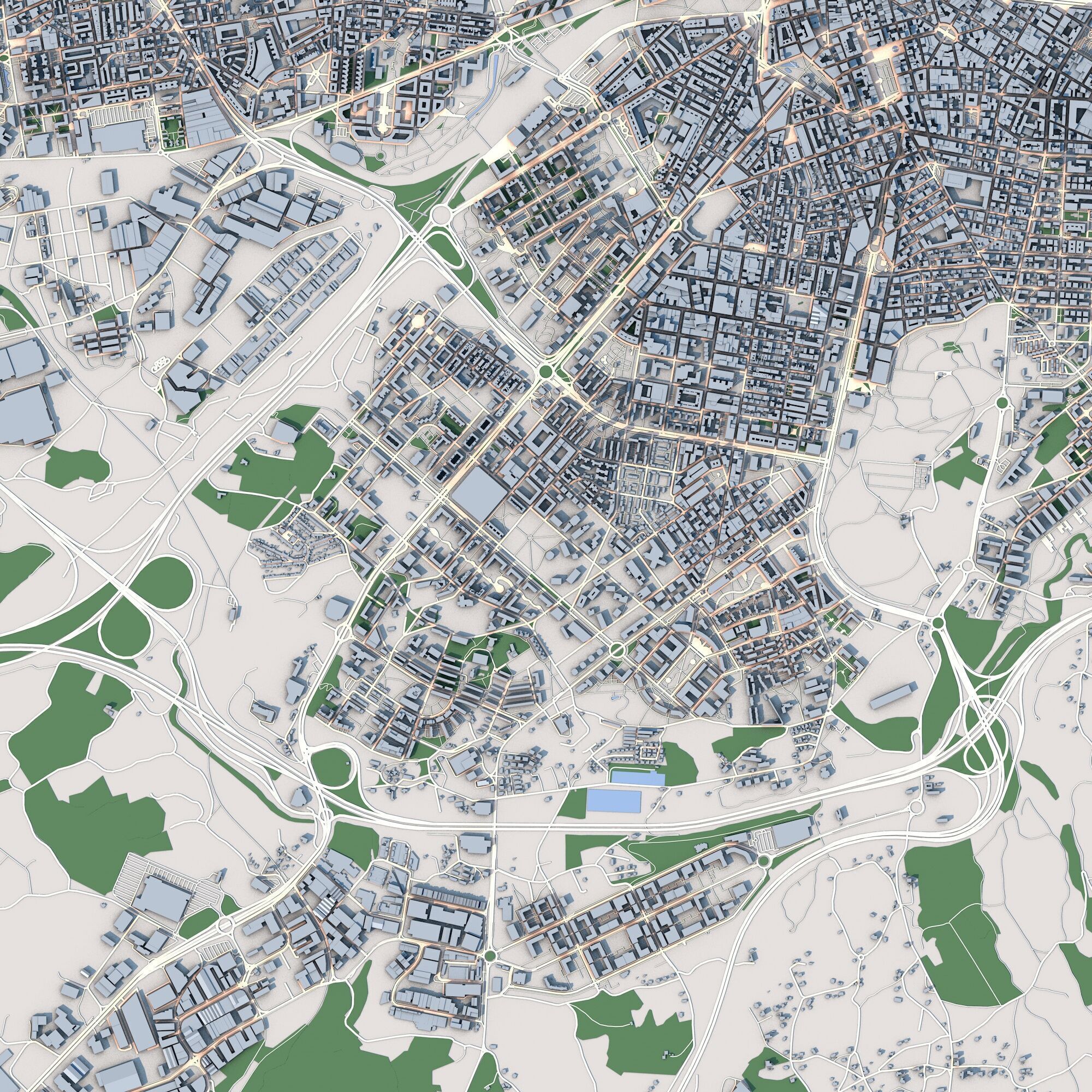 Gijon City Spain 3D model_3