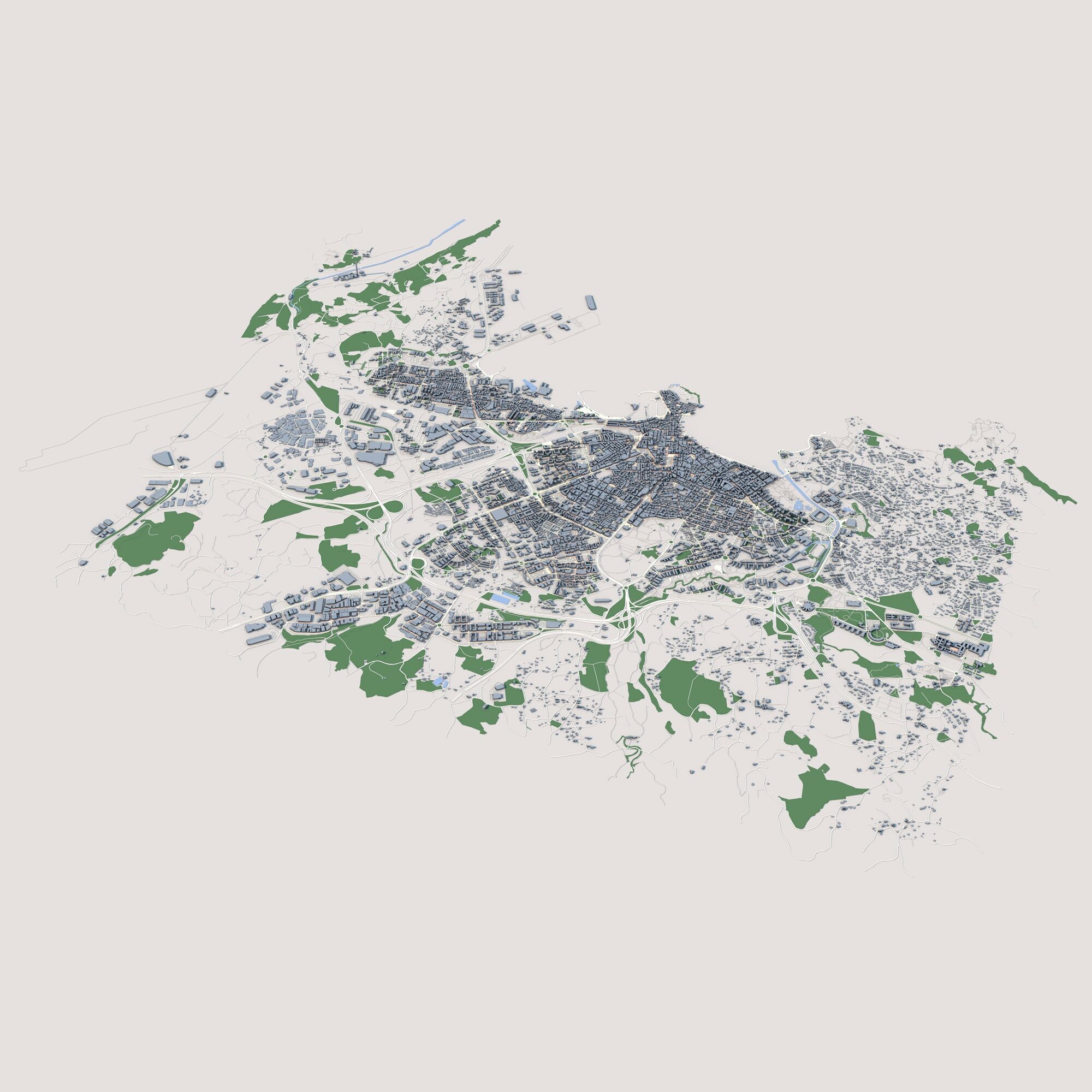 Gijon City Spain 3D model_1