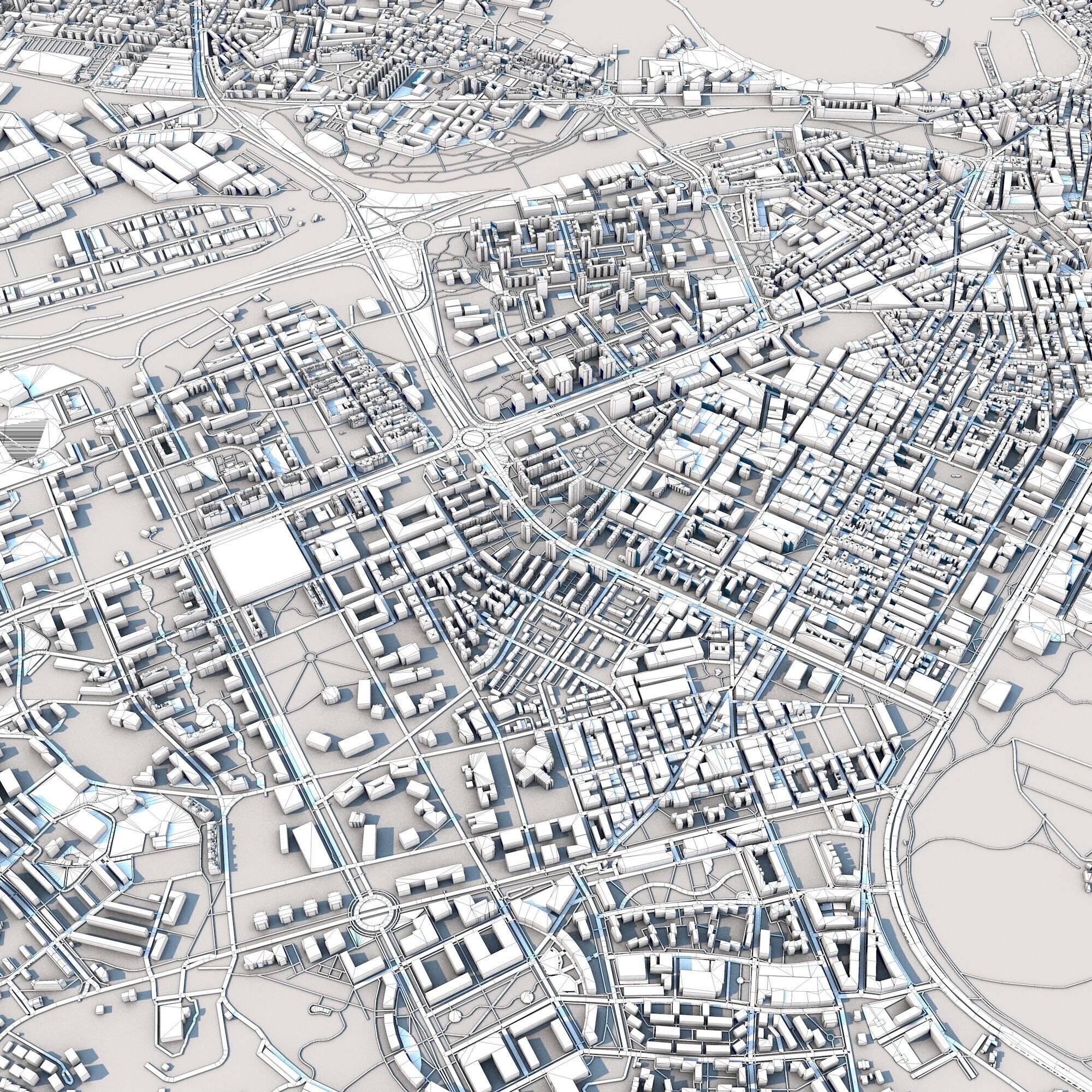 Gijon City Spain 3D model_9