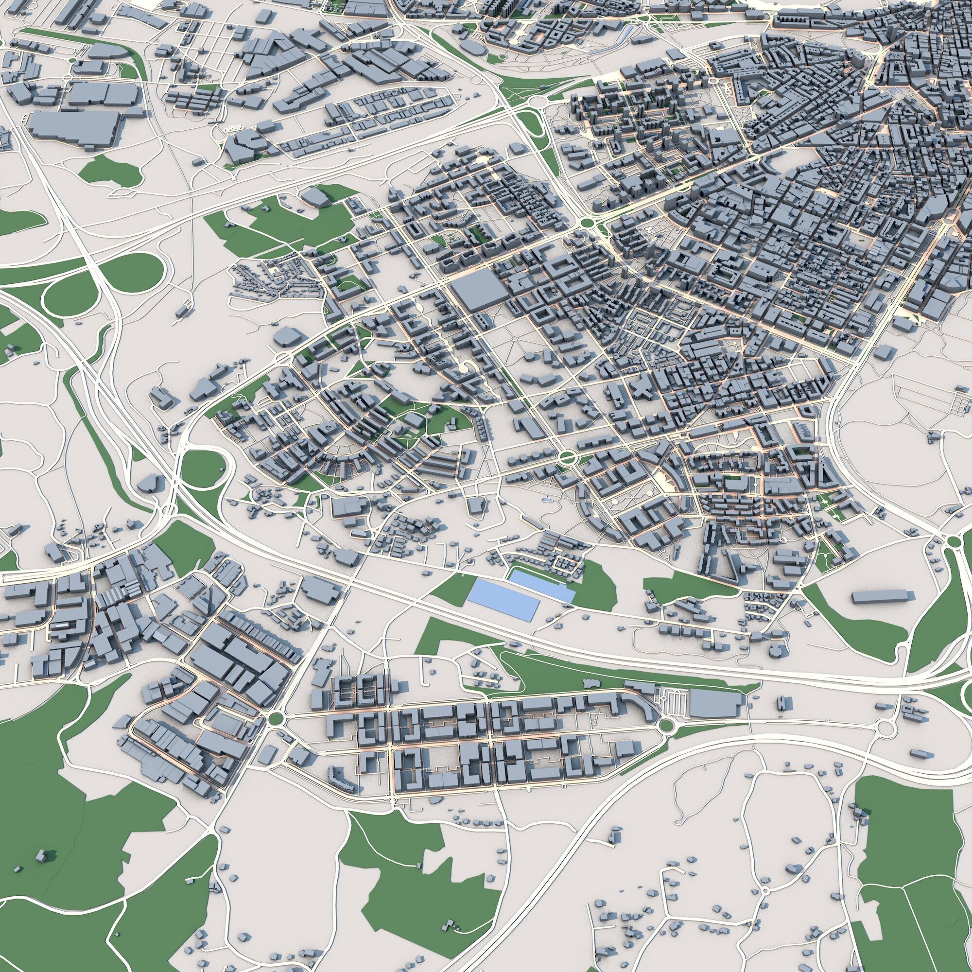 Gijon City Spain 3D model_4