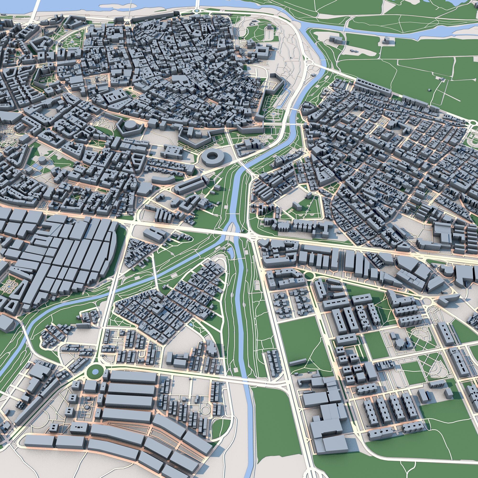 Badajoz City Spain 3D model_4