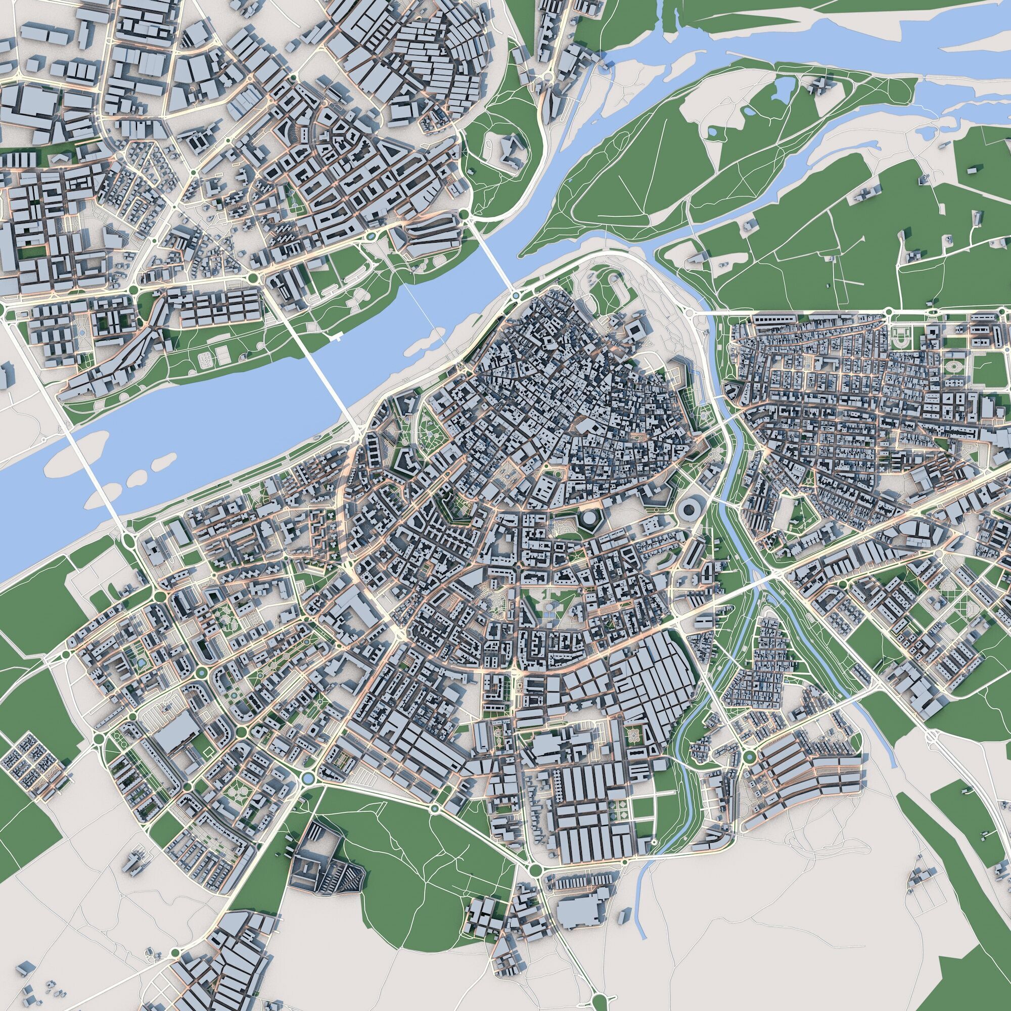 Badajoz City Spain 3D model_2