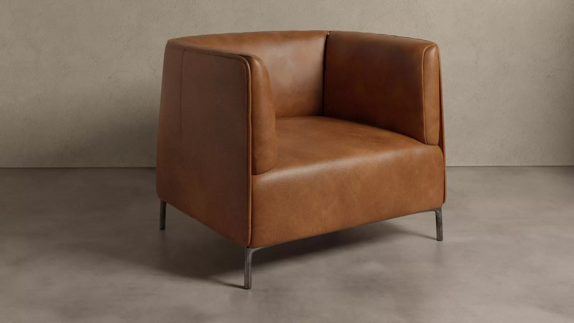 CB2 Clarendon Leather Accent Chair 3D model_0