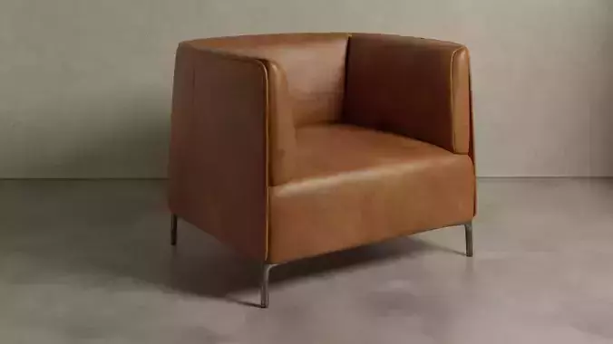 CB2 Clarendon Leather Accent Chair 3D model