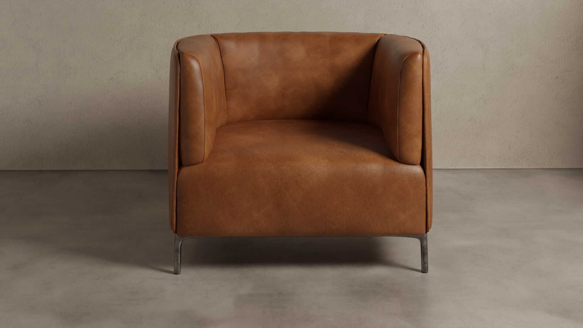 CB2 Clarendon Leather Accent Chair 3D model_1