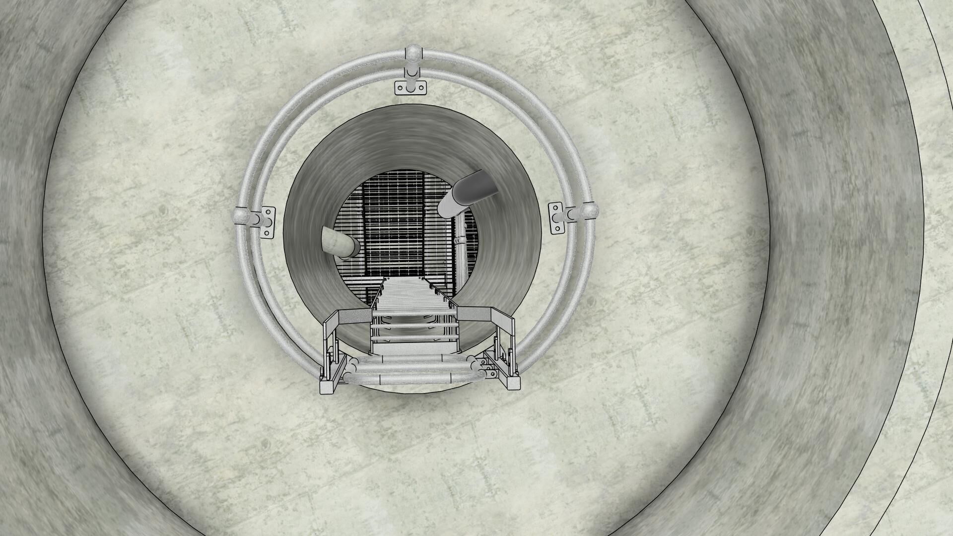 Water Tower Access Staircase 3D model_8