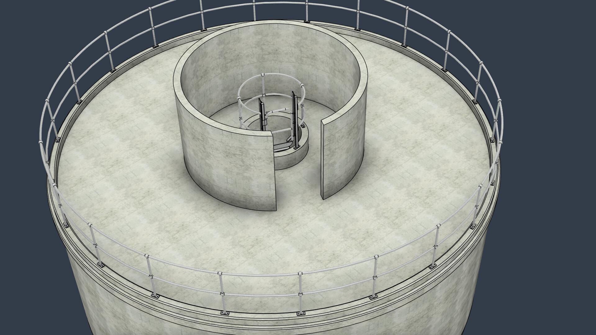 Water Tower Access Staircase 3D model_7