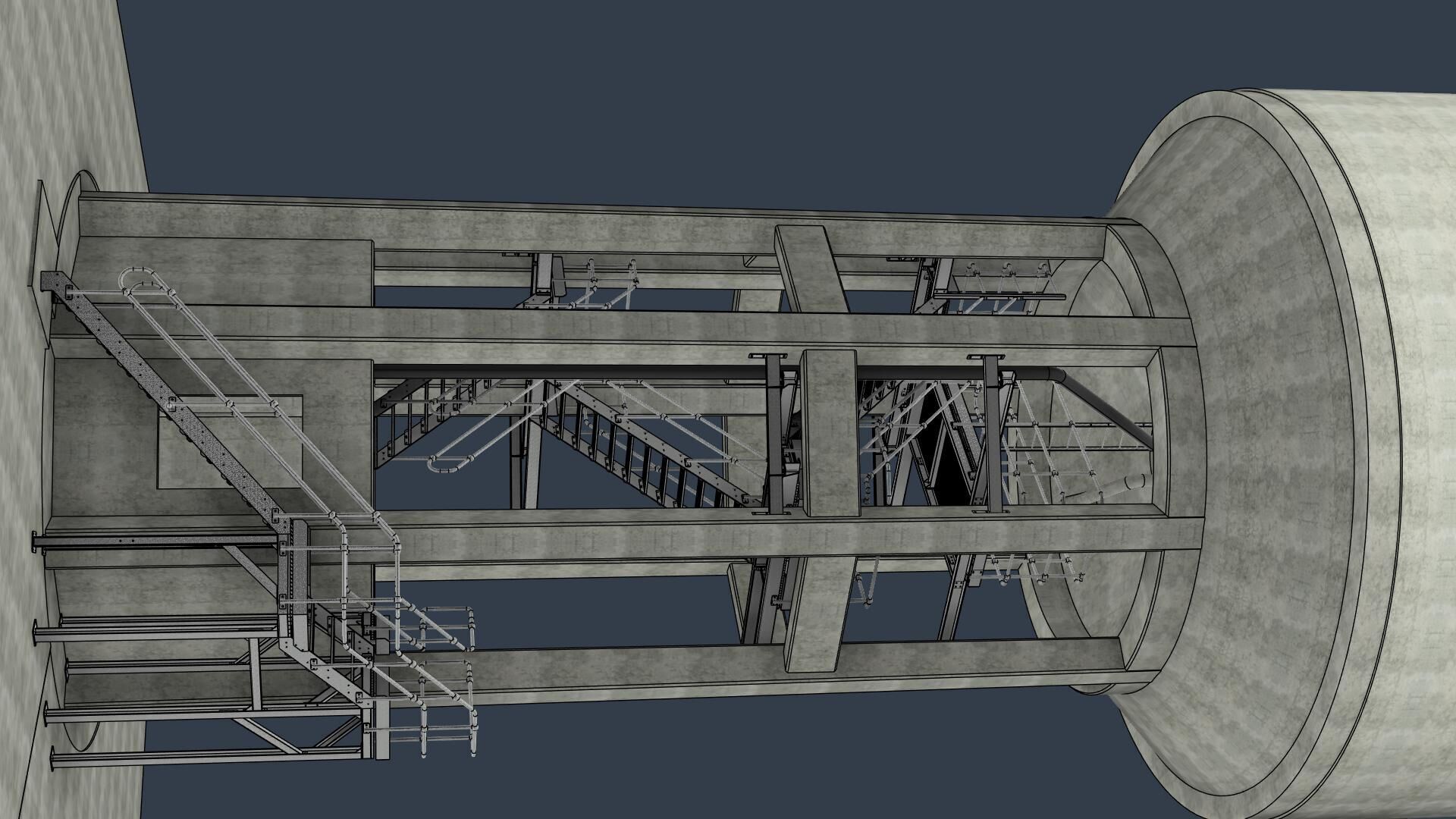 Water Tower Access Staircase 3D model_5