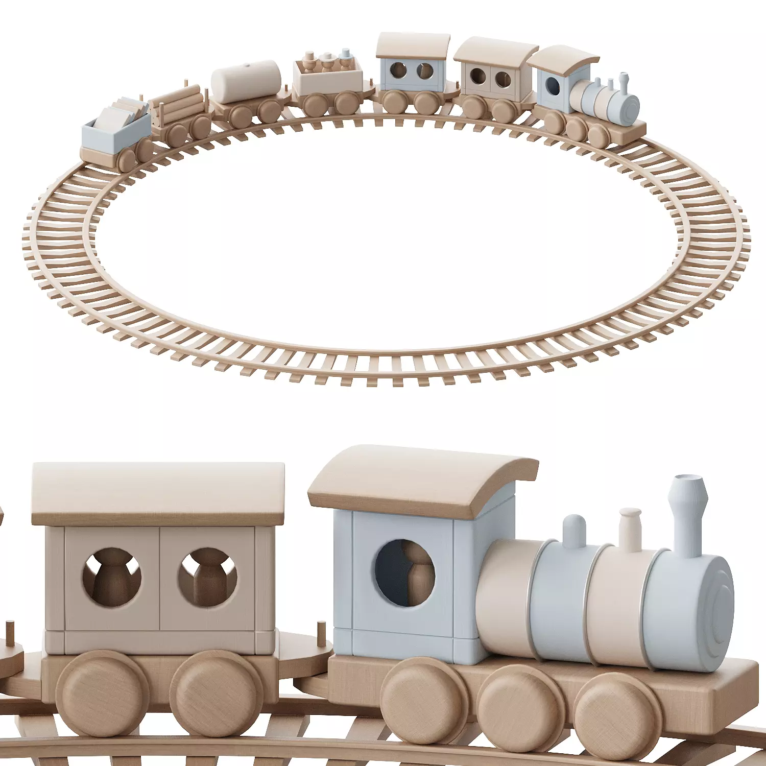 Animated train LOCO motive 3D model