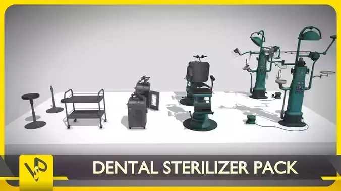 Dental Sterilizer Pack Low-poly 3D model