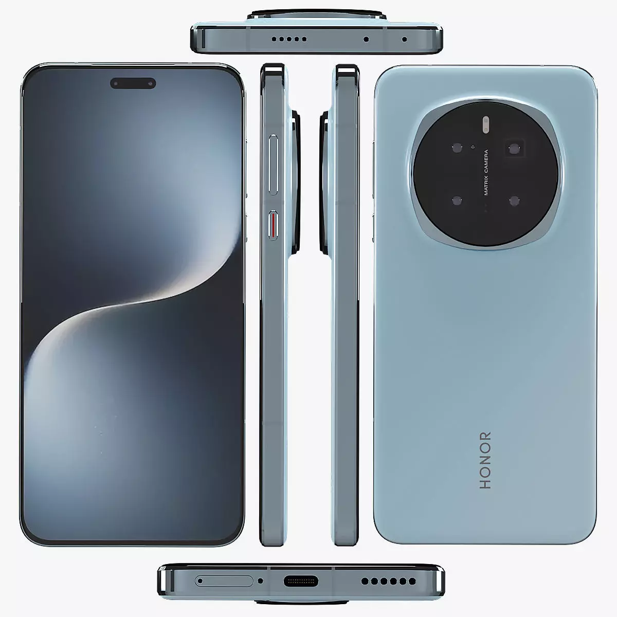 Honor Magic7 Pro Breeze Blue 3D model_0