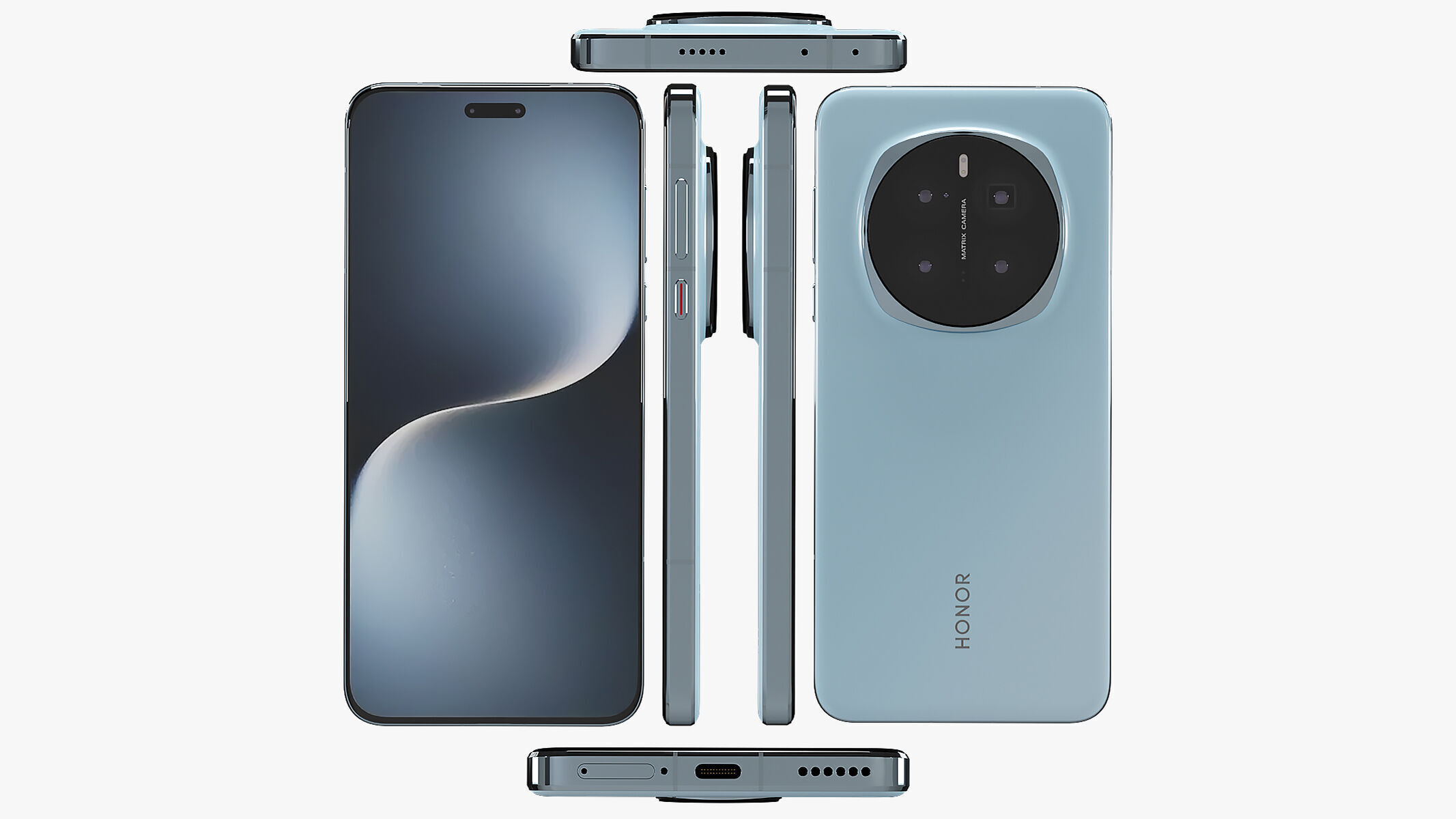 Honor Magic7 Pro Breeze Blue 3D model_2