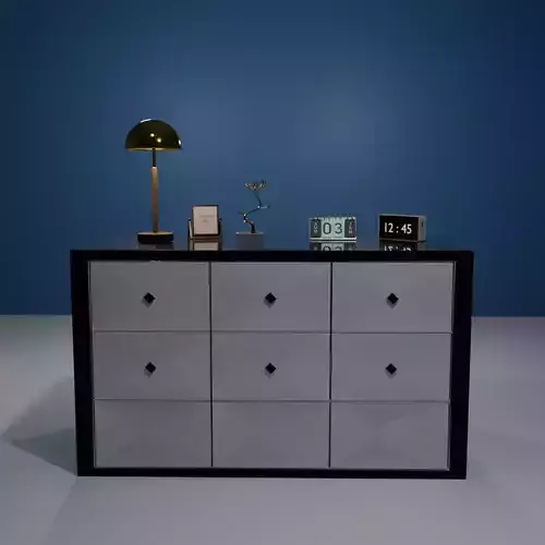 Interior Decoration Set Study Light Digital Clock Calendar PBR