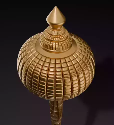 Royal Ornate War Mace  High-Detail 3D Model Low-poly 3D model