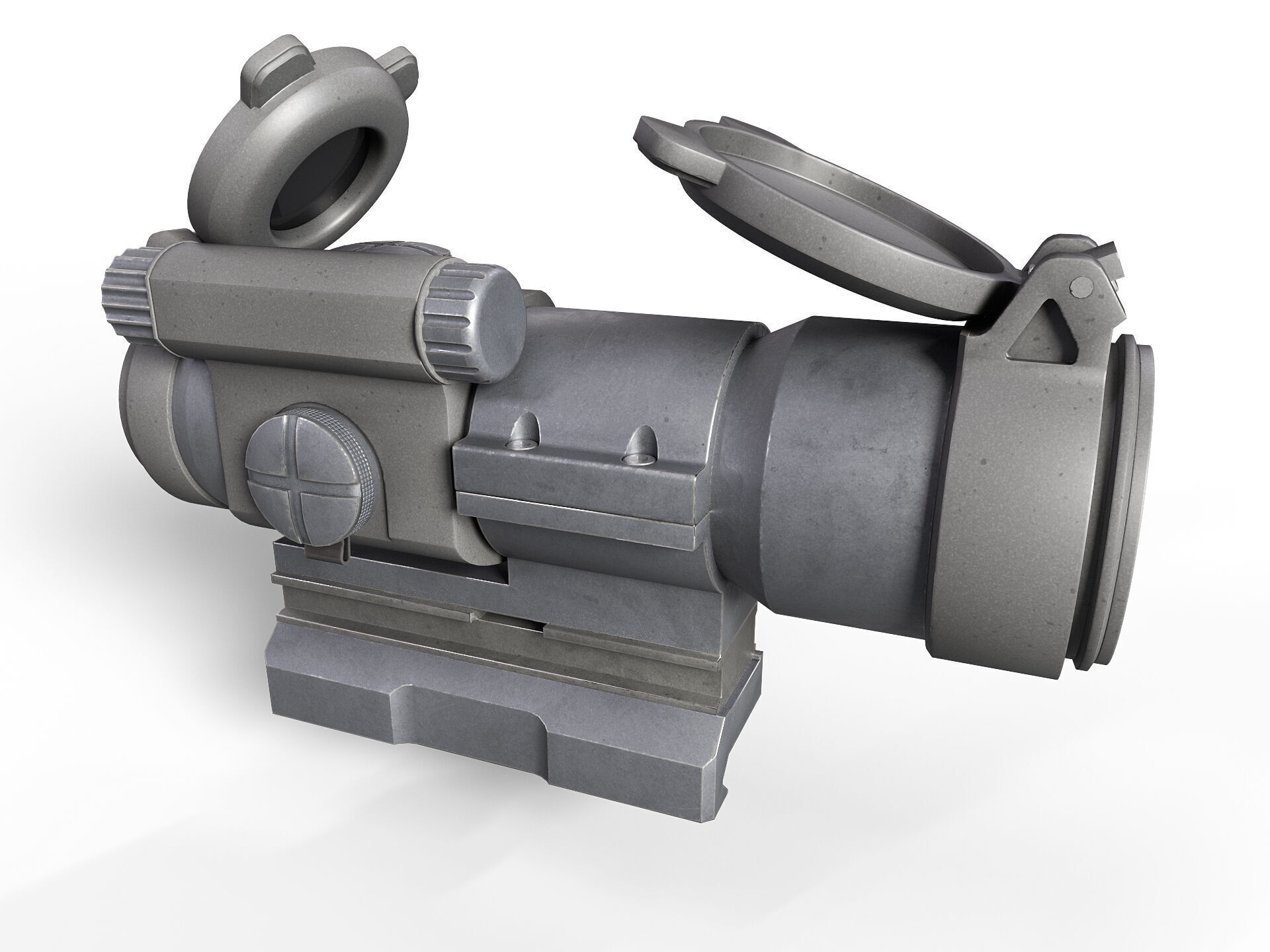 Optical sight Low-poly 3D model_5