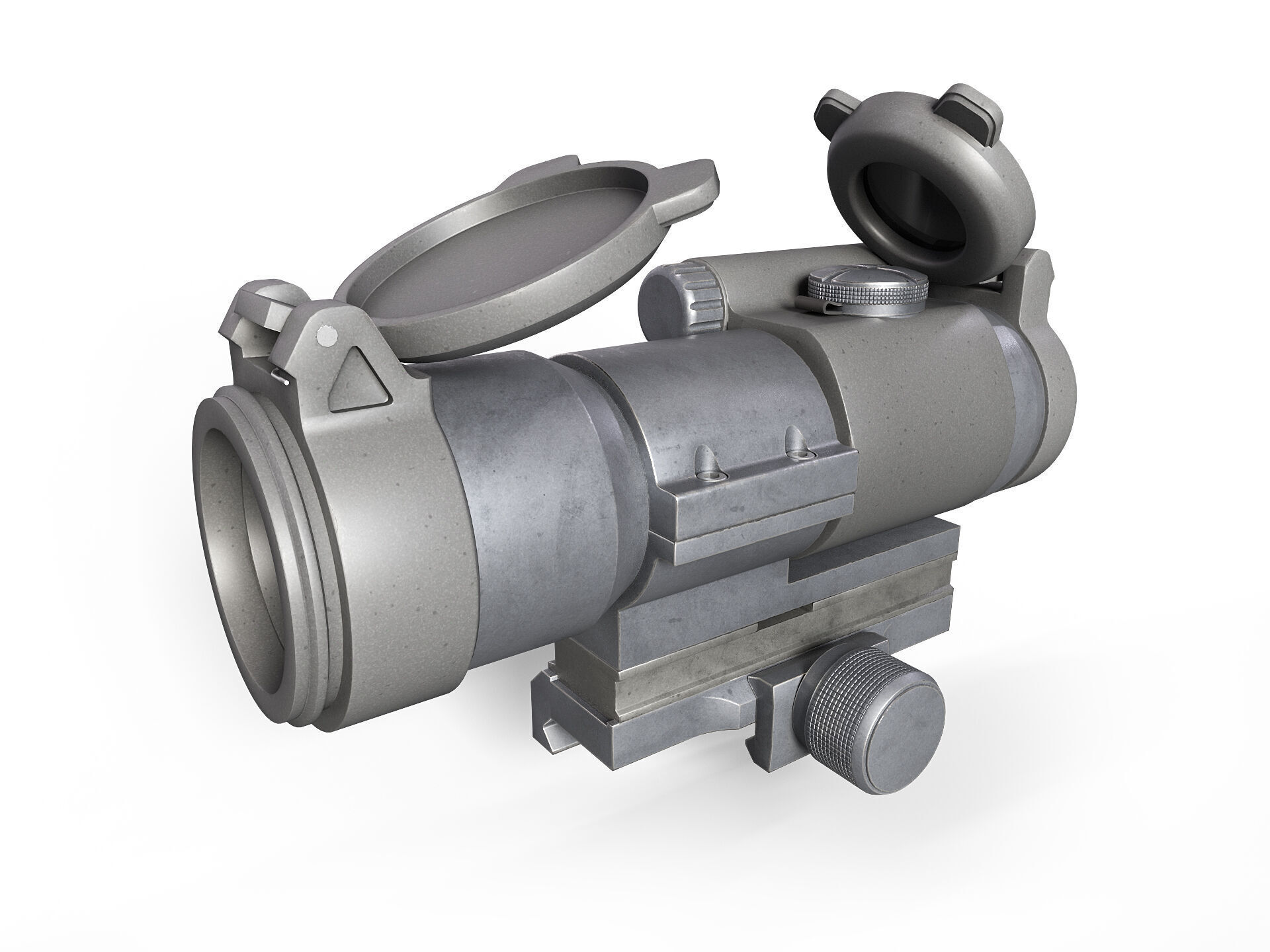 Optical sight Low-poly 3D model_2