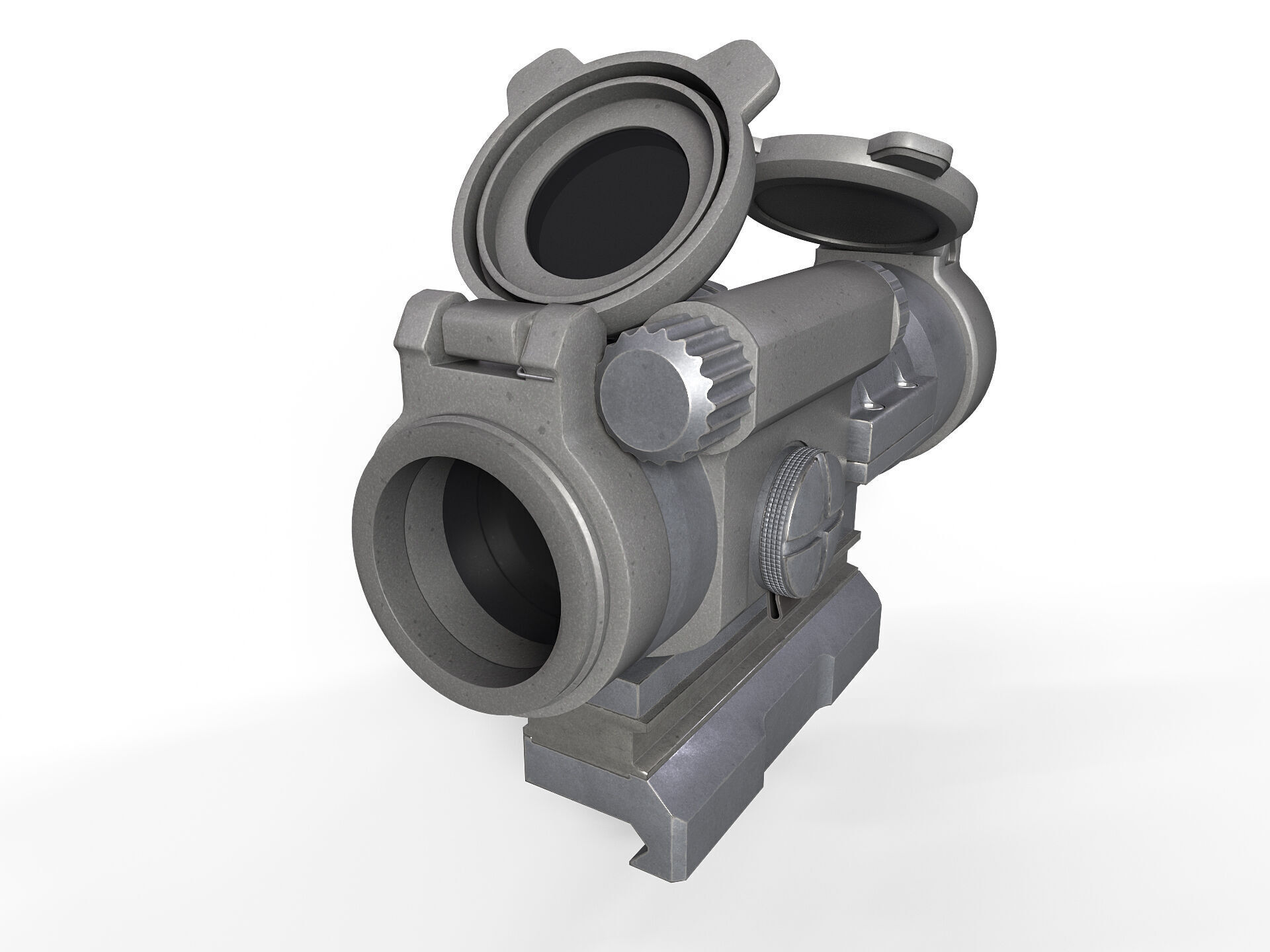 Optical sight Low-poly 3D model_7