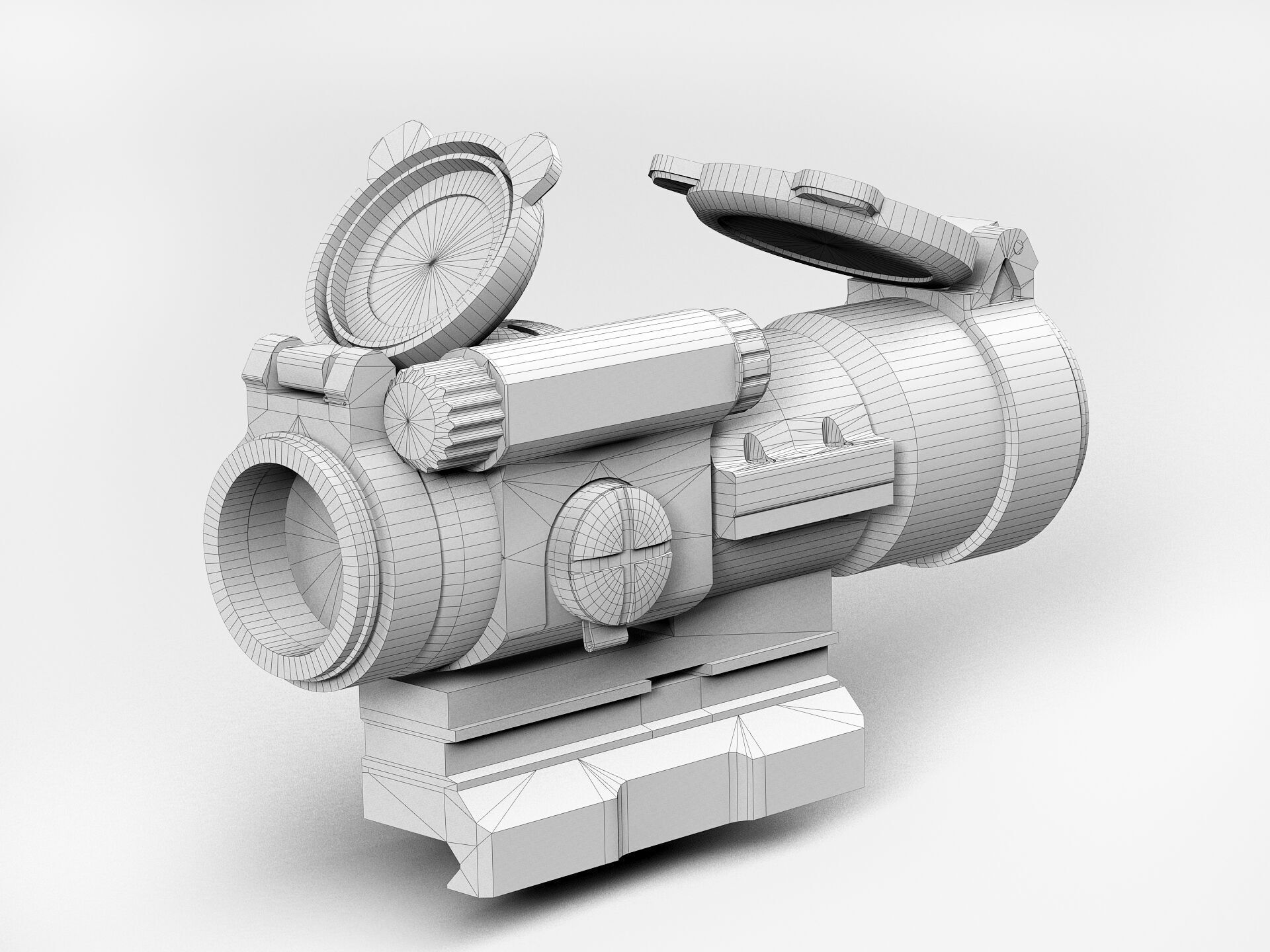 Optical sight Low-poly 3D model_9