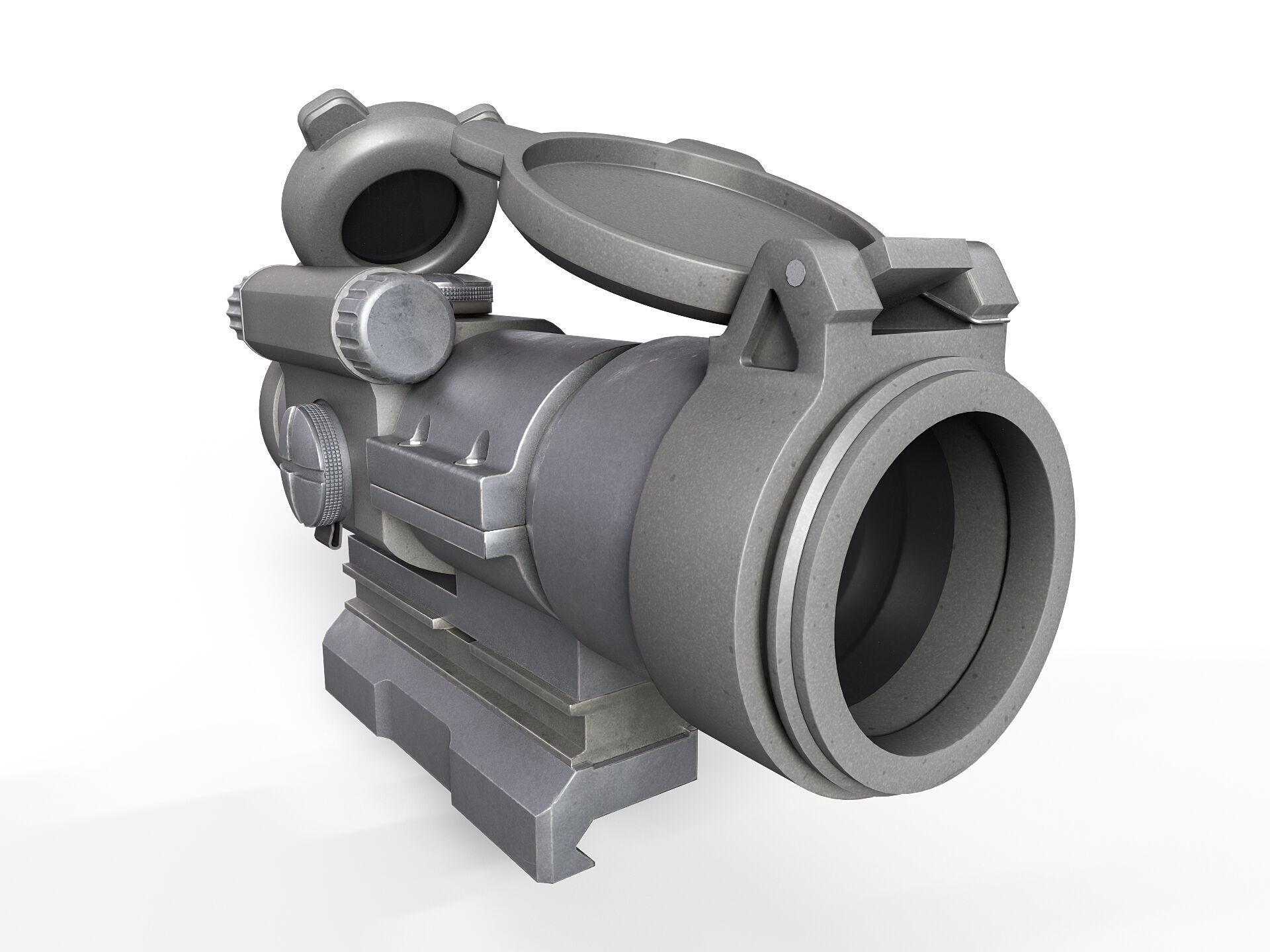 Optical sight Low-poly 3D model_4