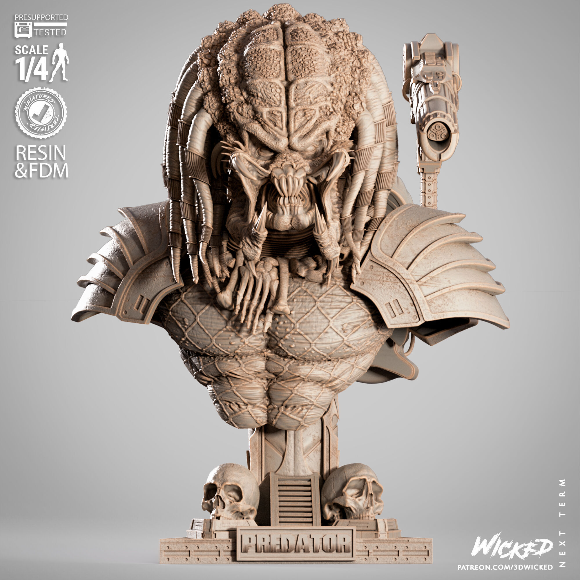 Wicked Movies Predator Portrait Bust 3D print model_47