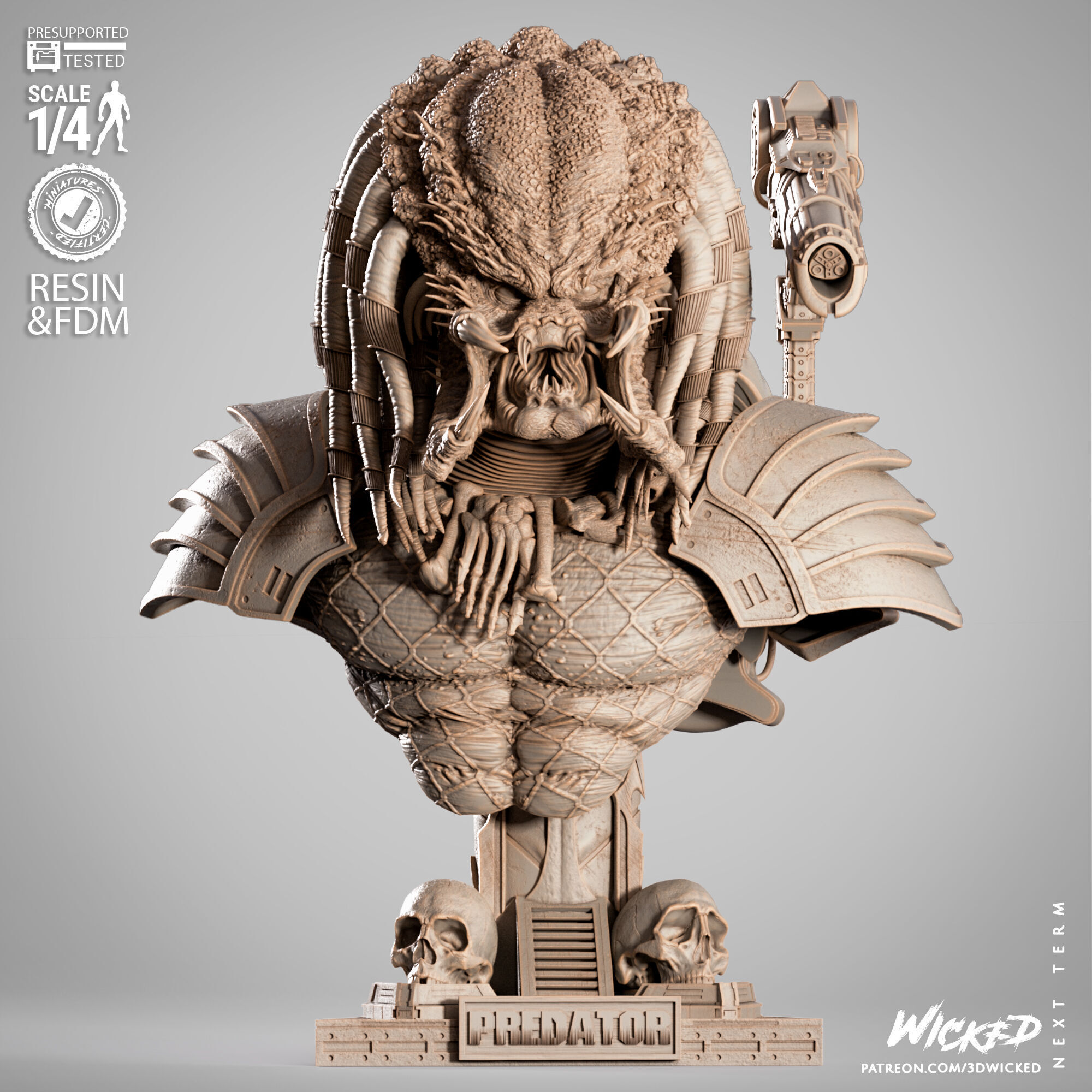 Wicked Movies Predator Portrait Bust 3D print model_4