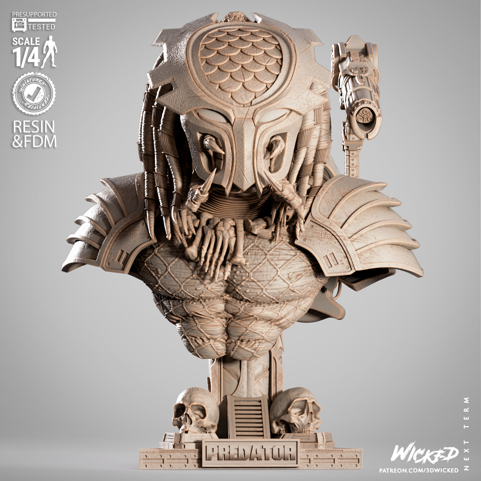 Wicked Movies Predator Portrait Bust 3D print model_31