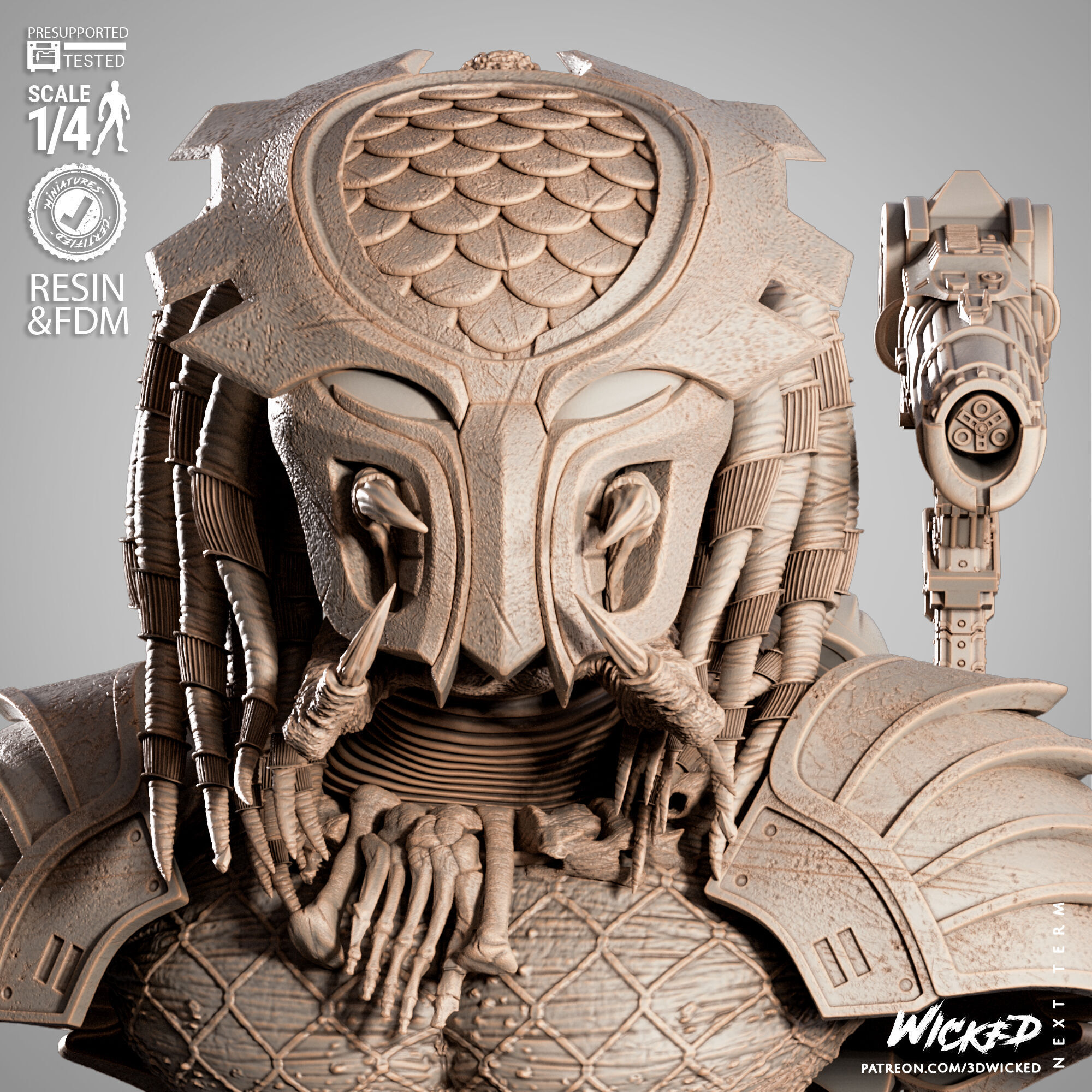 Wicked Movies Predator Portrait Bust 3D print model_40