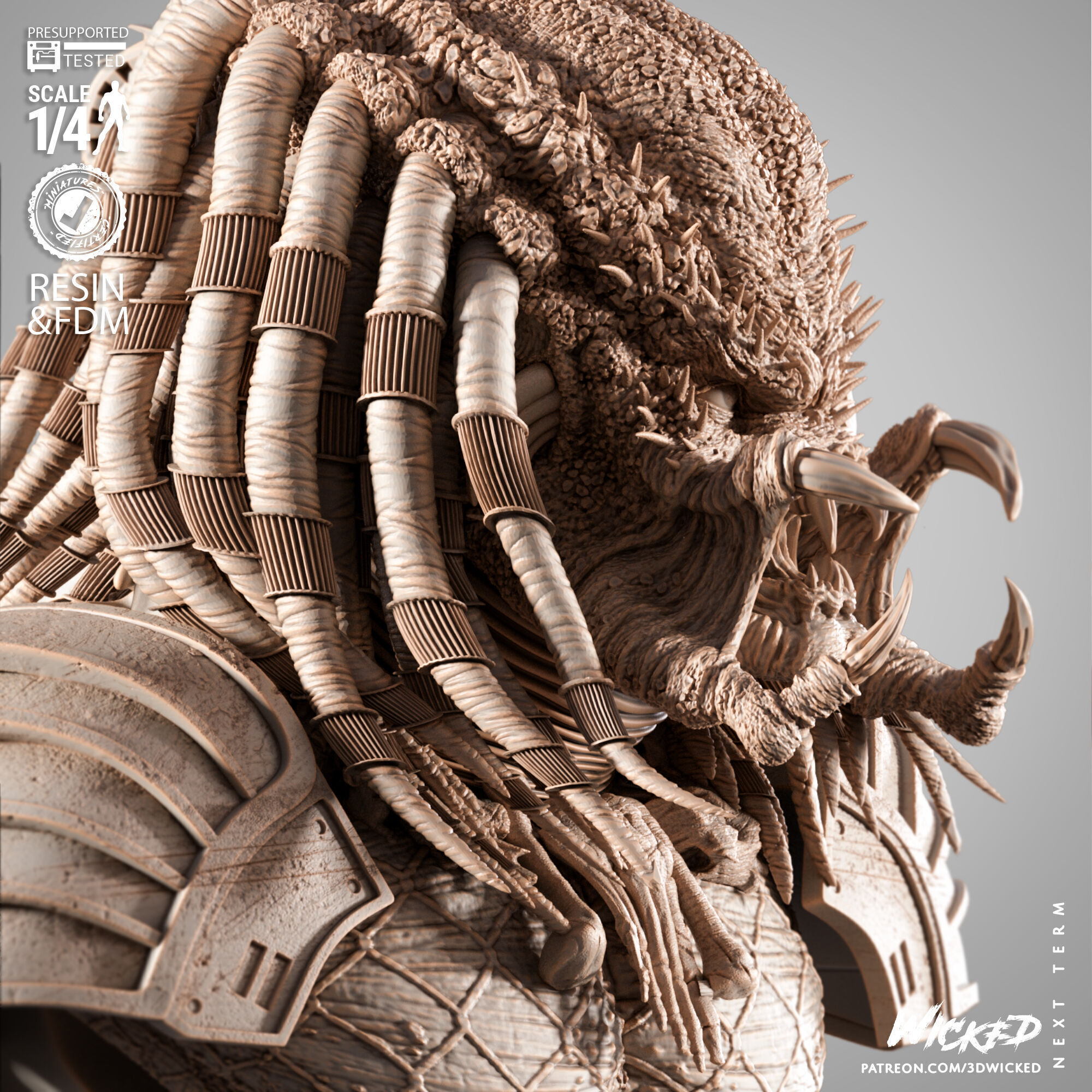 Wicked Movies Predator Portrait Bust 3D print model_27