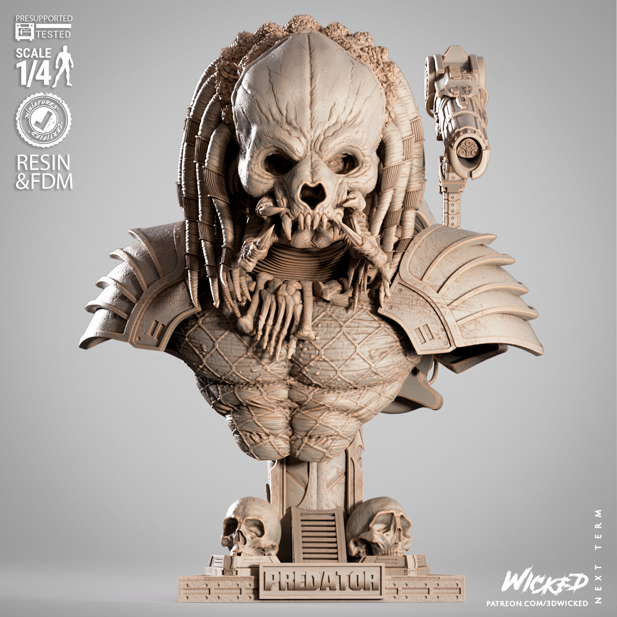 Wicked Movies Predator Portrait Bust 3D print model_34