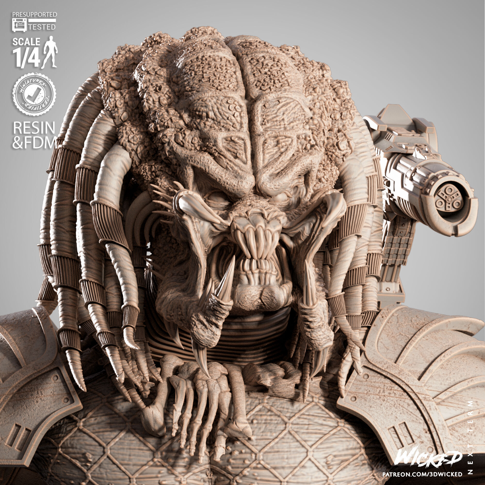 Wicked Movies Predator Portrait Bust 3D print model_52