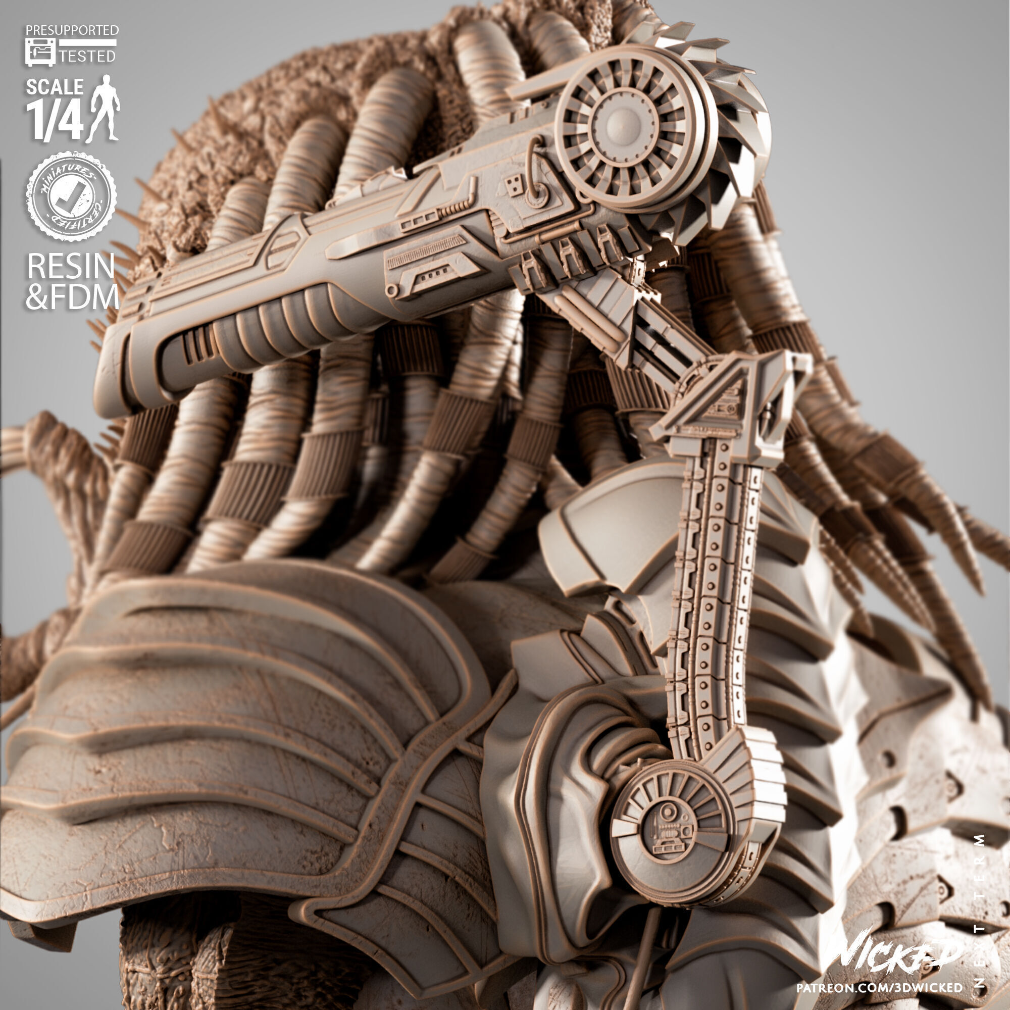 Wicked Movies Predator Portrait Bust 3D print model_18