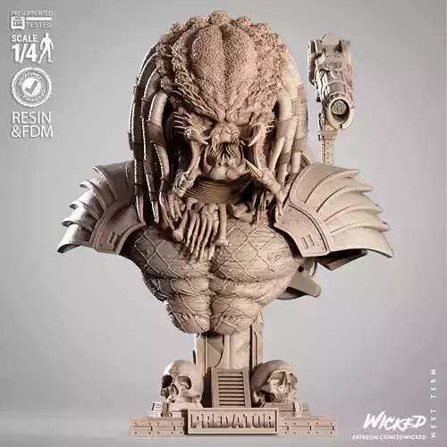 Wicked Movies Predator Portrait Bust 3D print model